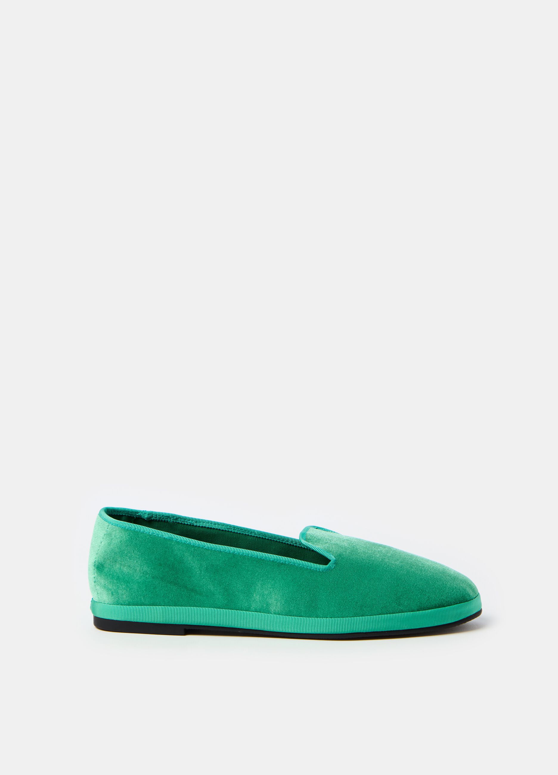 Woman s Mint Green Velvet Friulian slippers PIOMBO