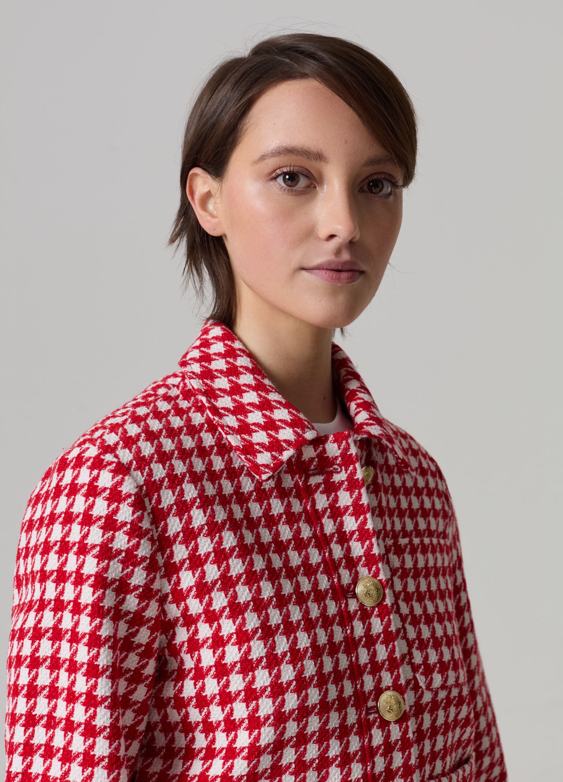 Houndstooth jacket with buttons_1
