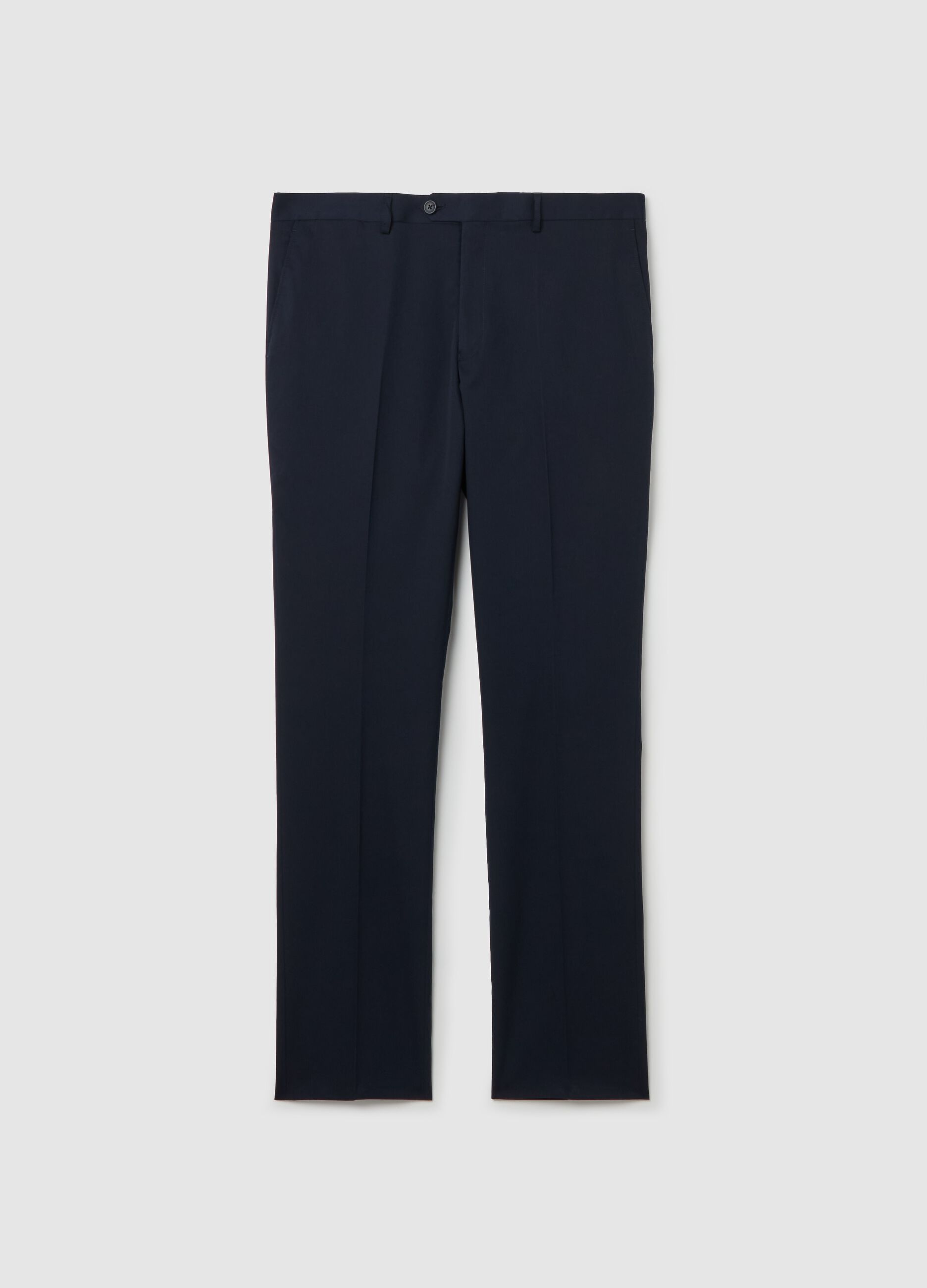 Regular-fit, solid colour smart trousers