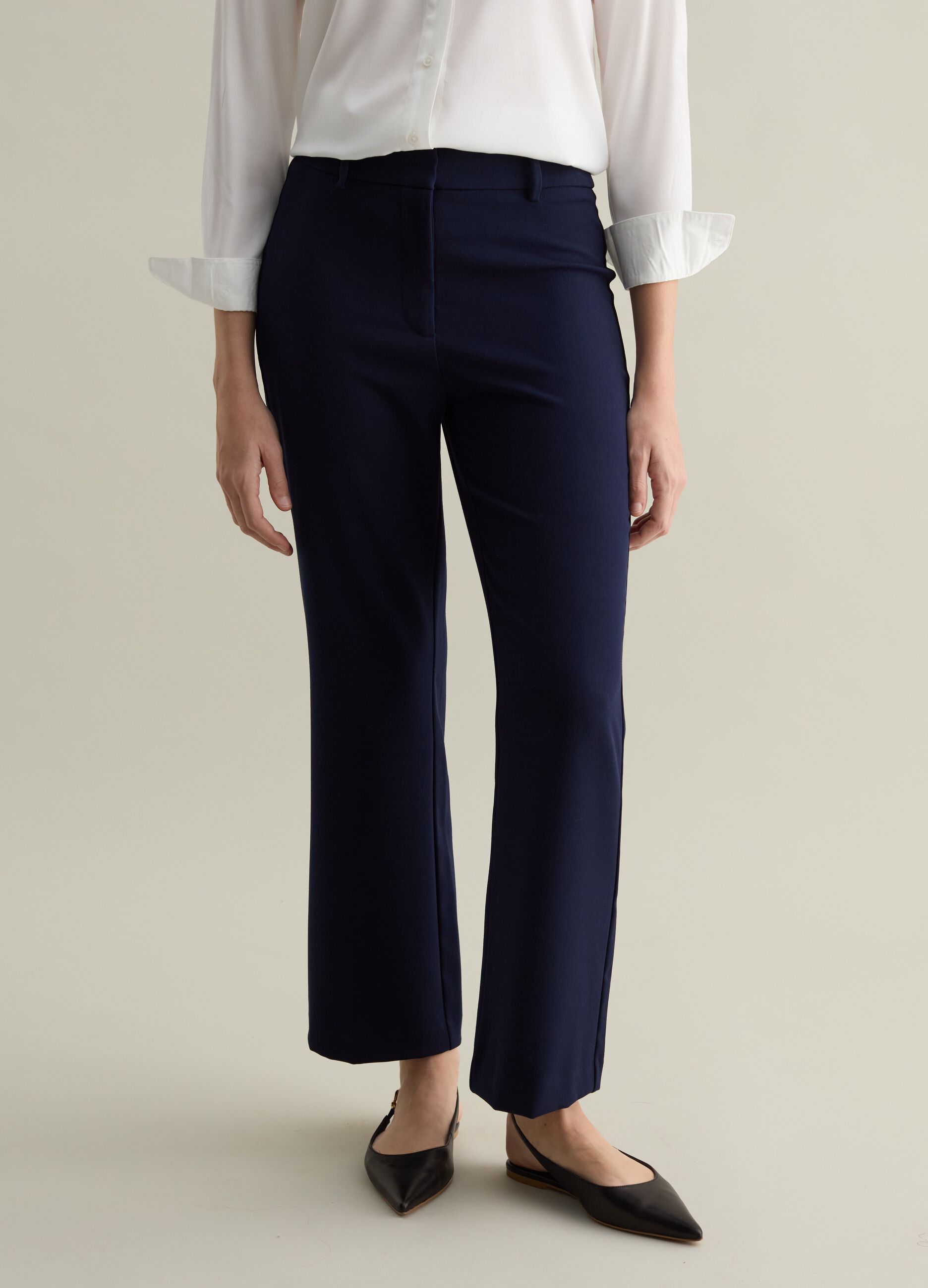 Pantalón straight fit en mezcla de viscosa