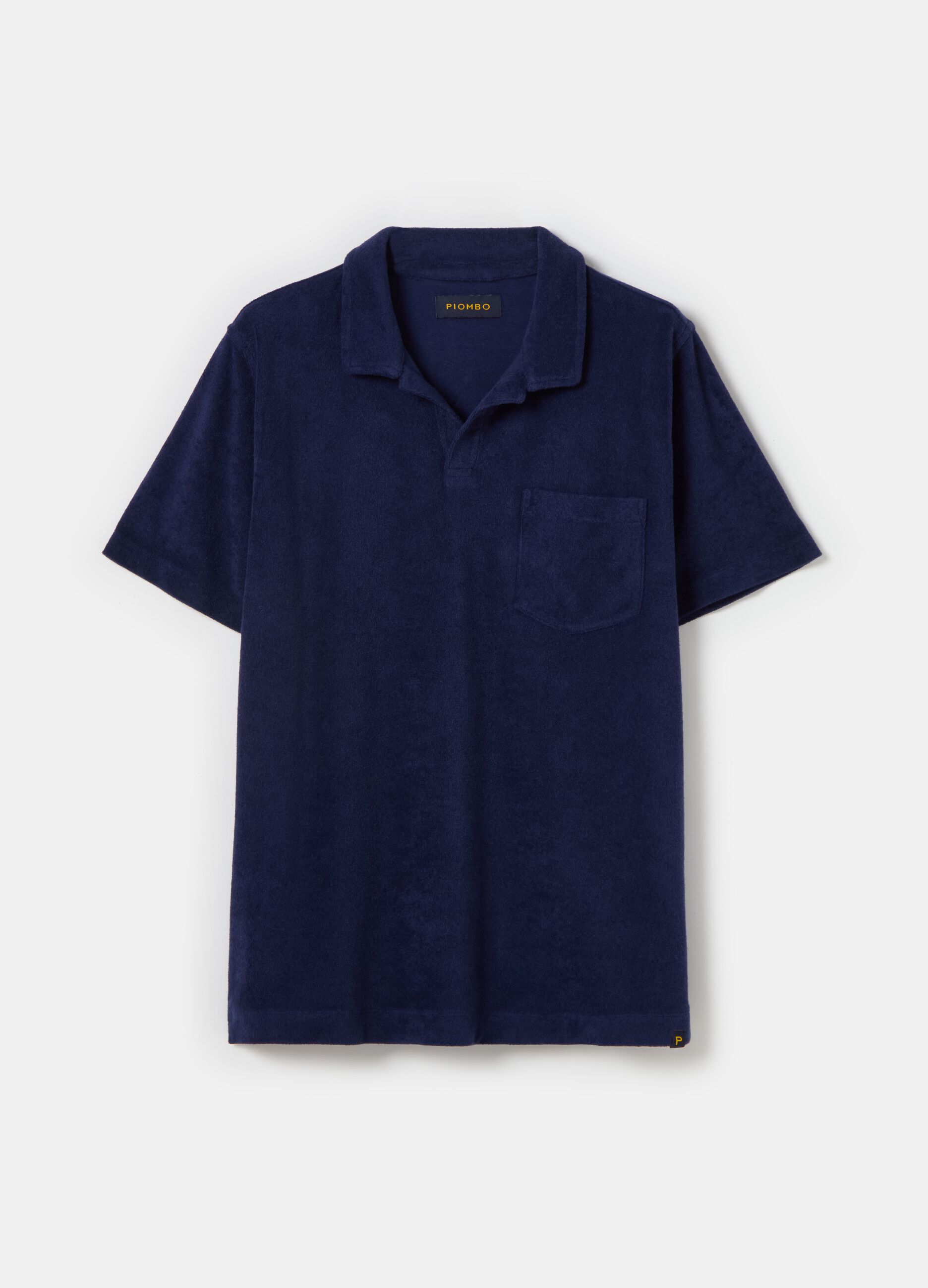 Reverse French terry polo shirt with pocket_3