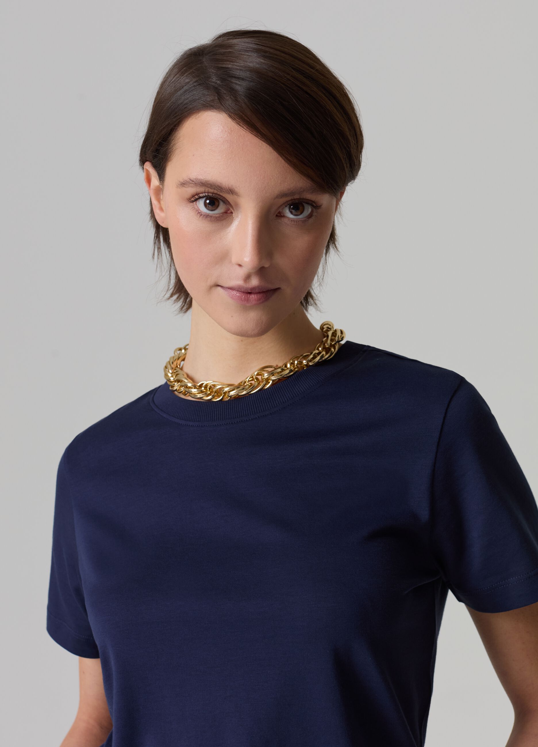Supima cotton T-shirt with round neck_1