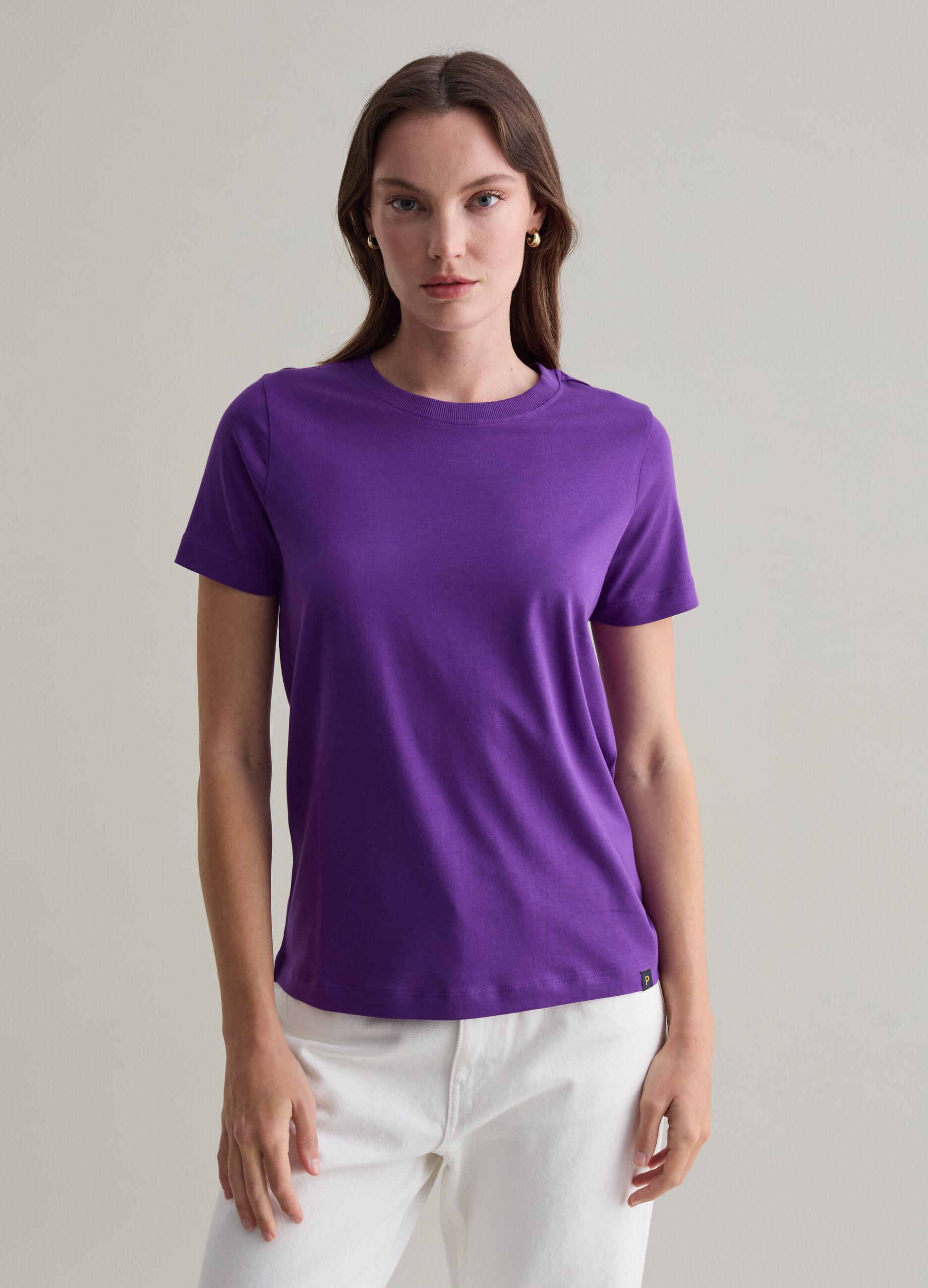 Woman's Purple Supima cotton T-shirt | PIOMBO
