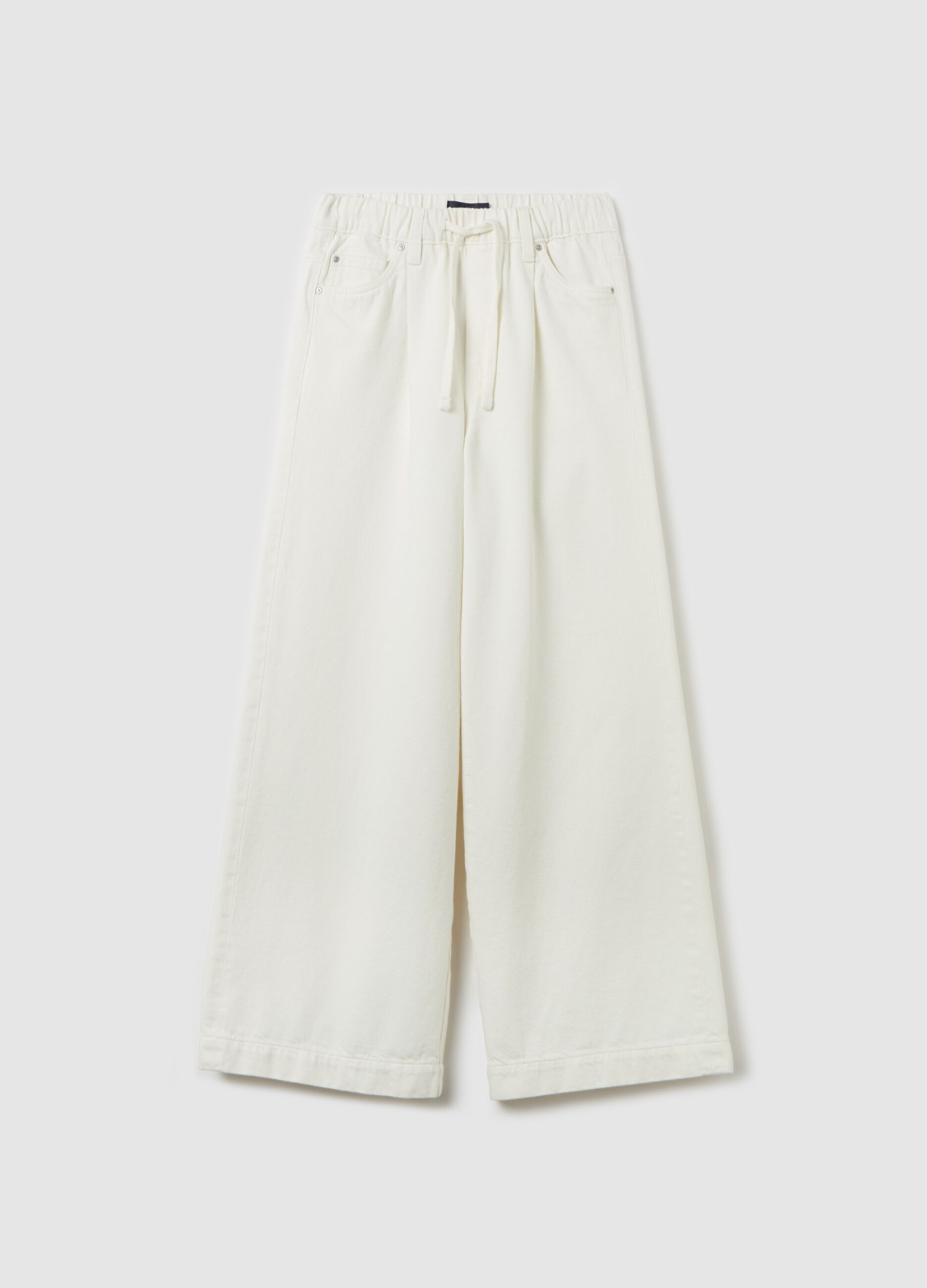 Wide-leg jeans with drawstring
