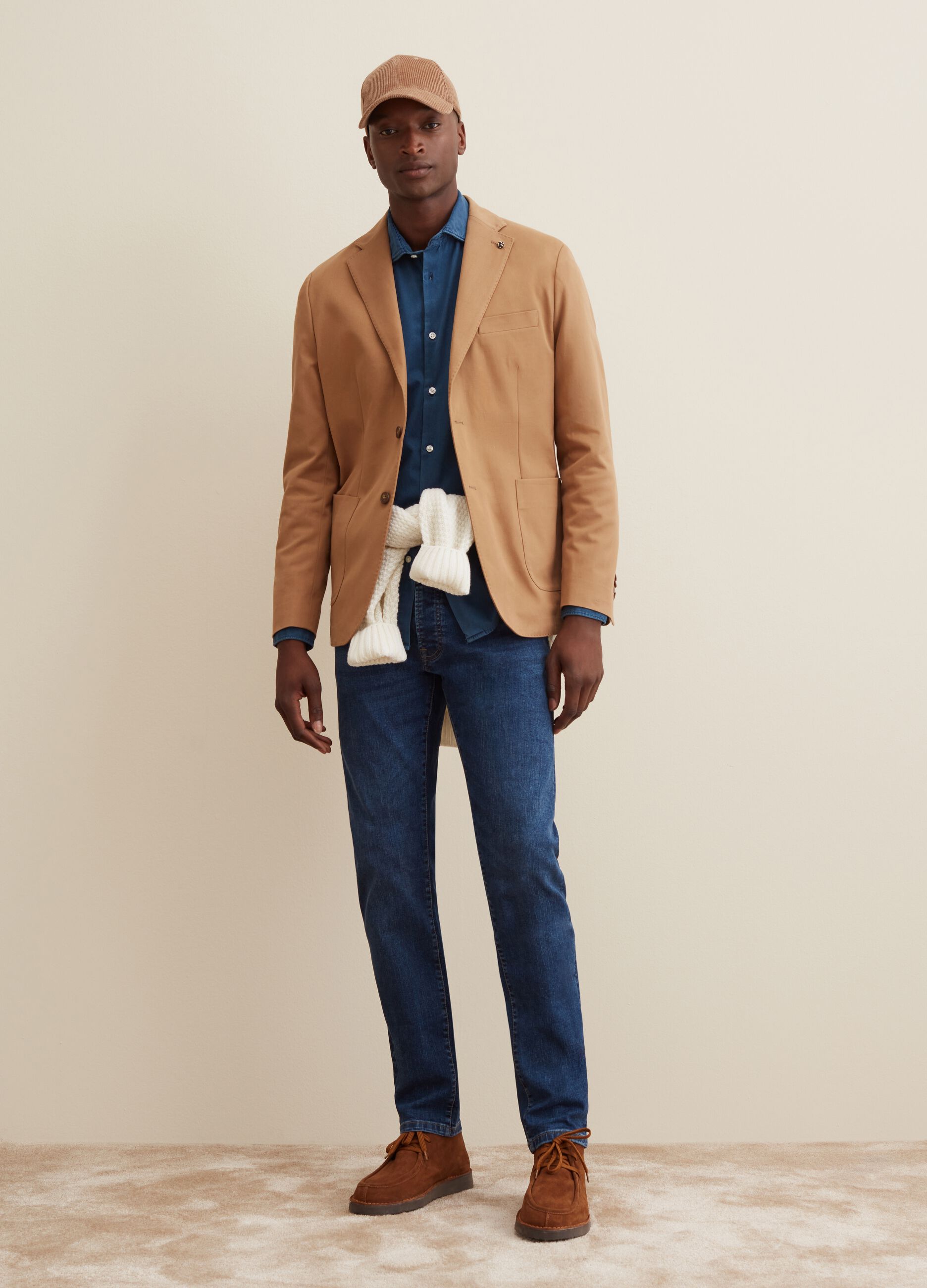 Cotton blazer slim fit online