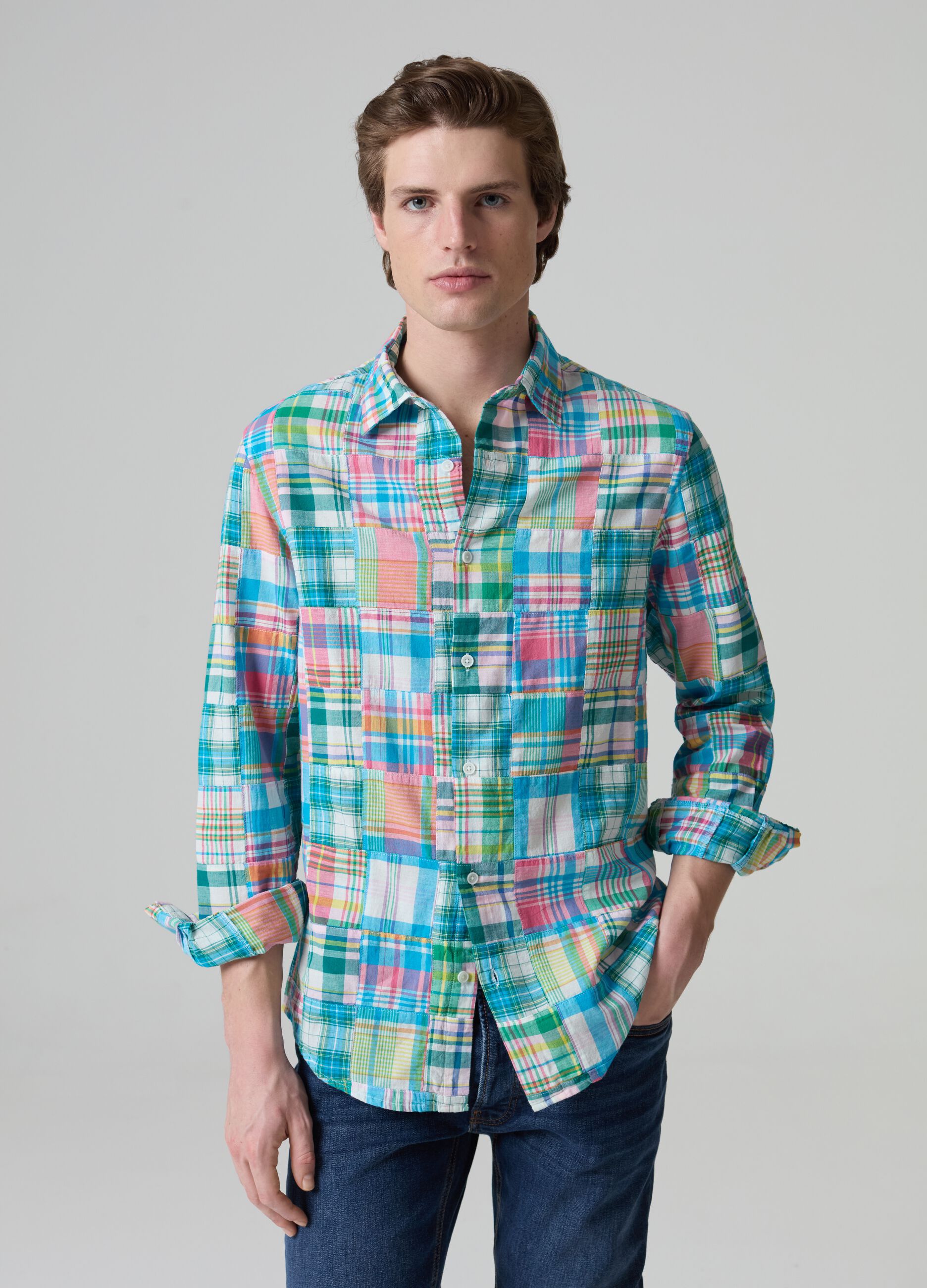 Cotton shirt with check pattern_0