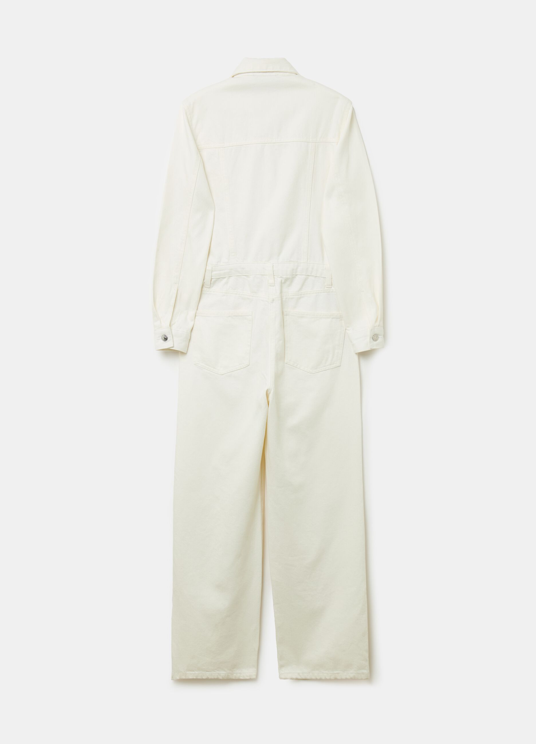 Straight-fit denim jumpsuit