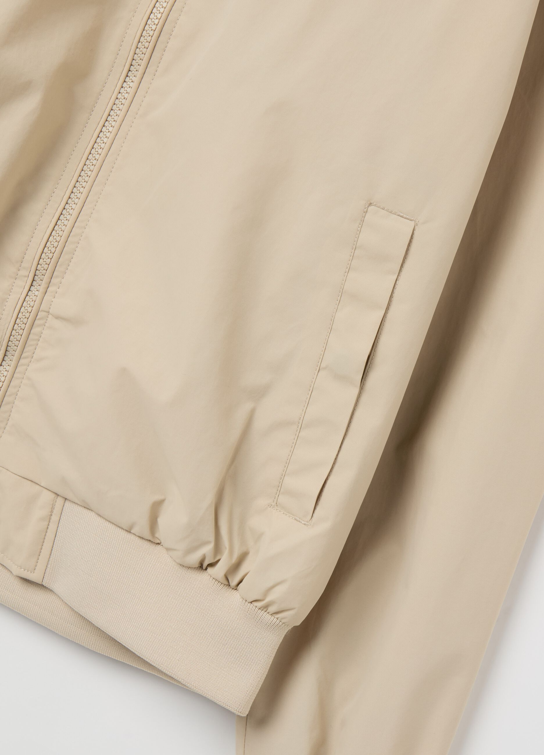 Full-zip bomber jacket with high neck