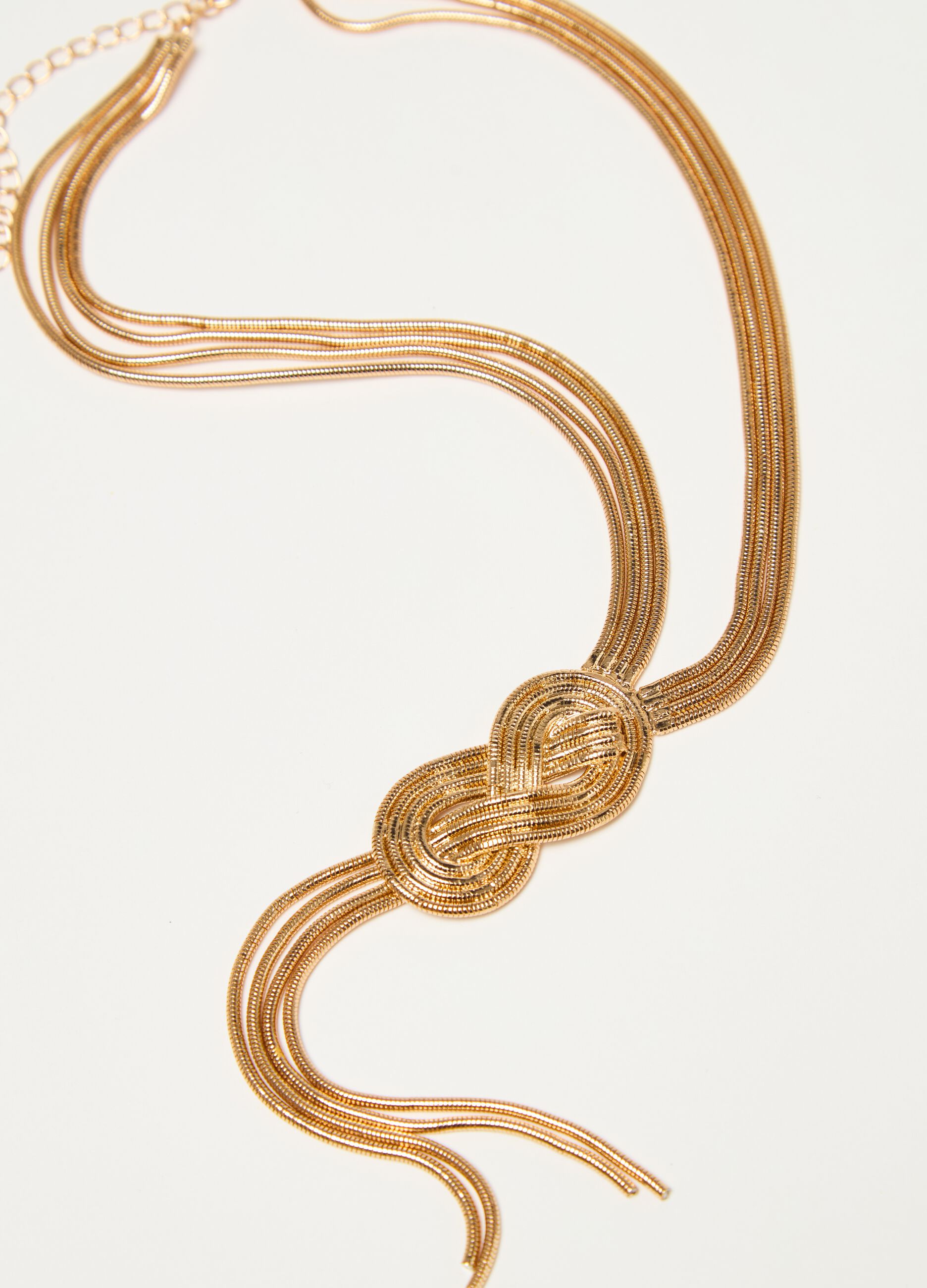 Multi-strand necklace with knot_1