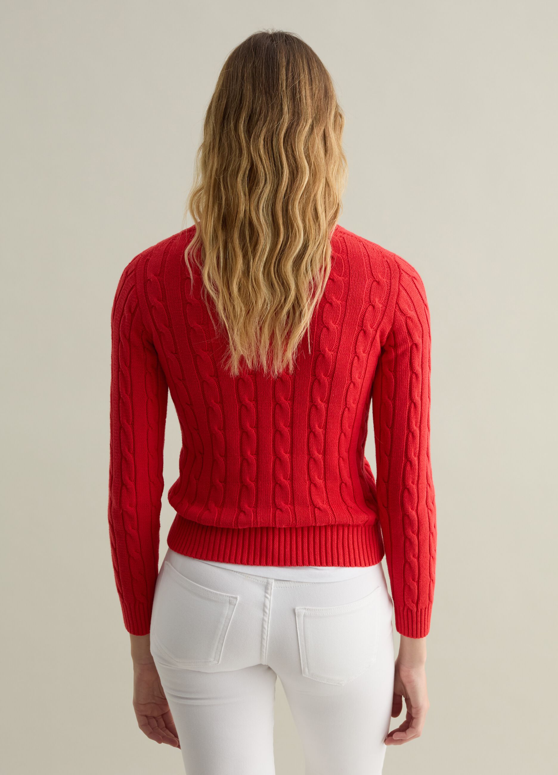 Jersey de canalé con punto trenzado