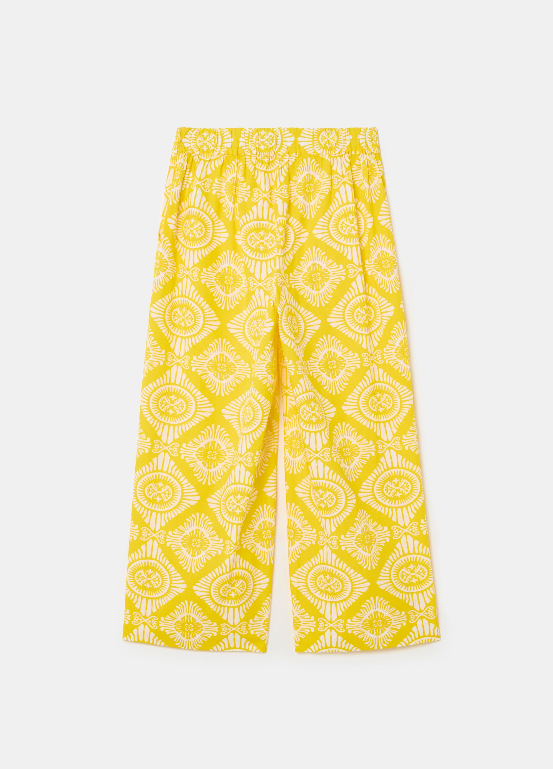Pantalón wide leg con estampado étnico_4