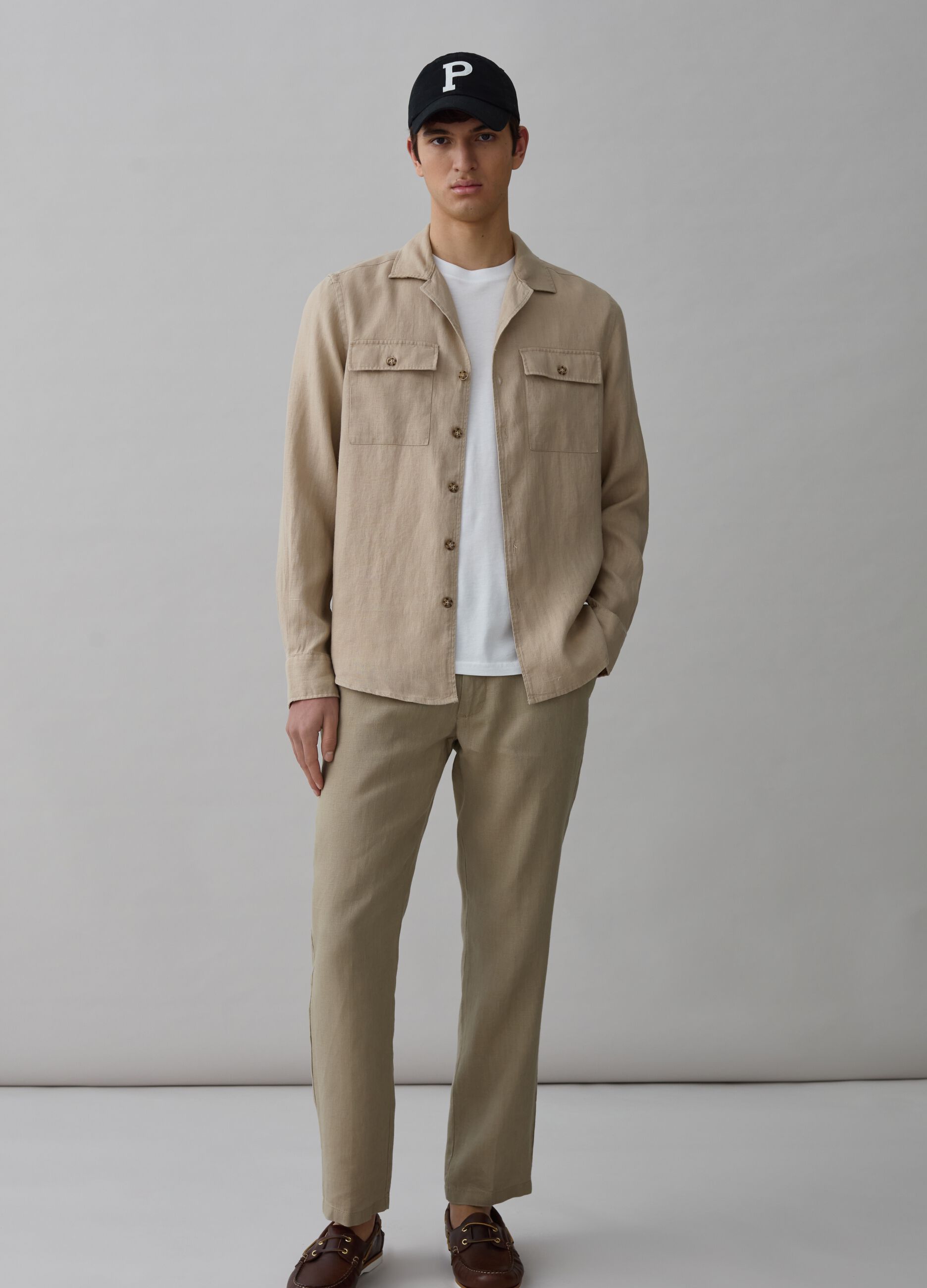 Camisa de lino con bolsillos_0