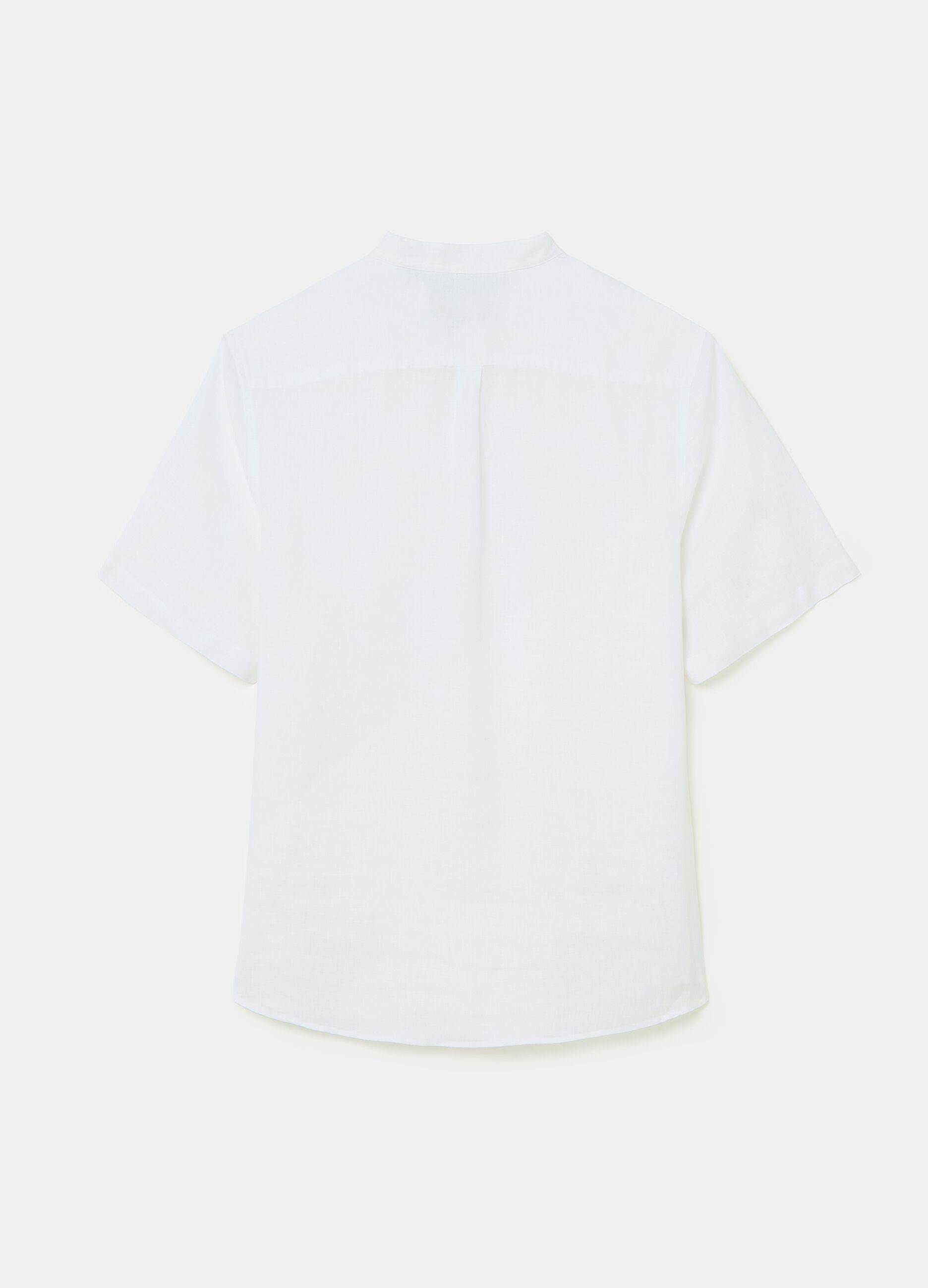 Short-sleeved shirt with Mandarin collar