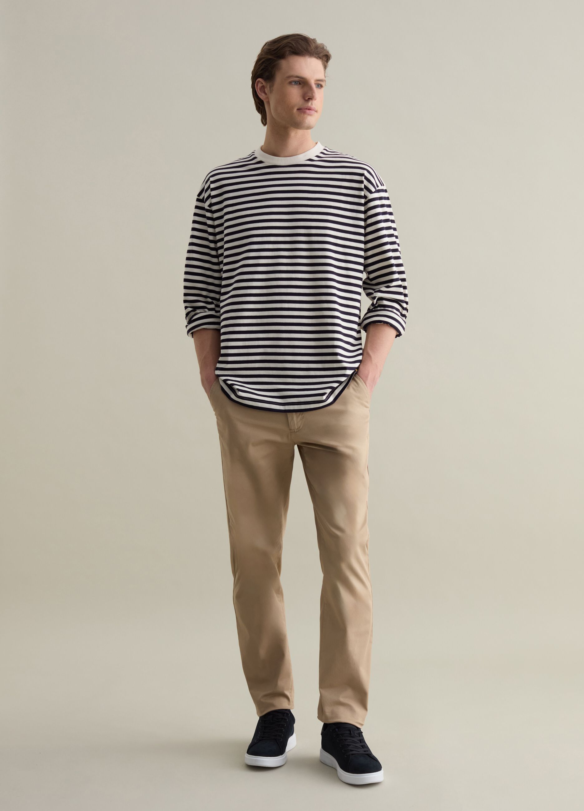 Boxy-fit striped T-shirt