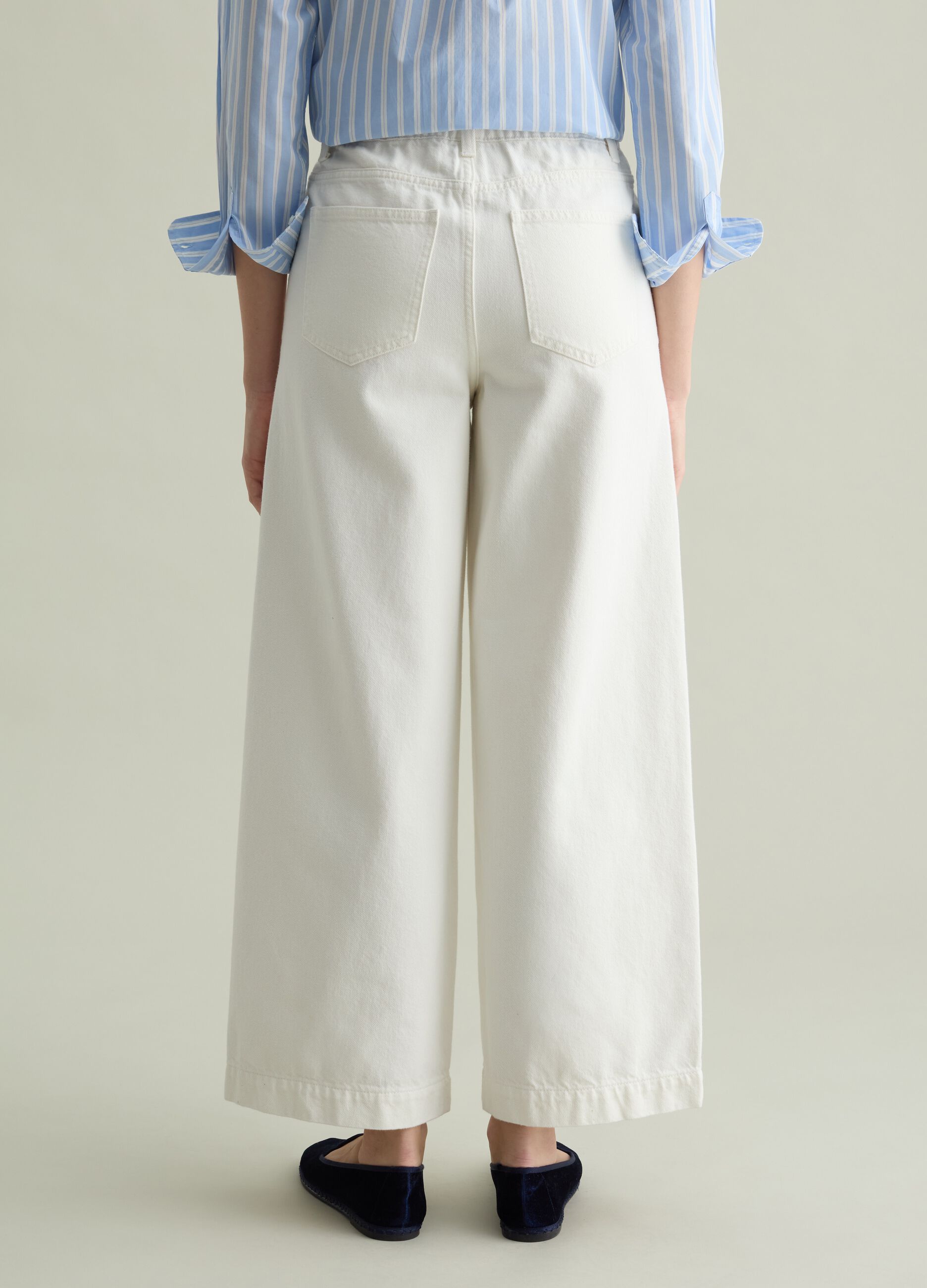 Wide-leg jeans with drawstring