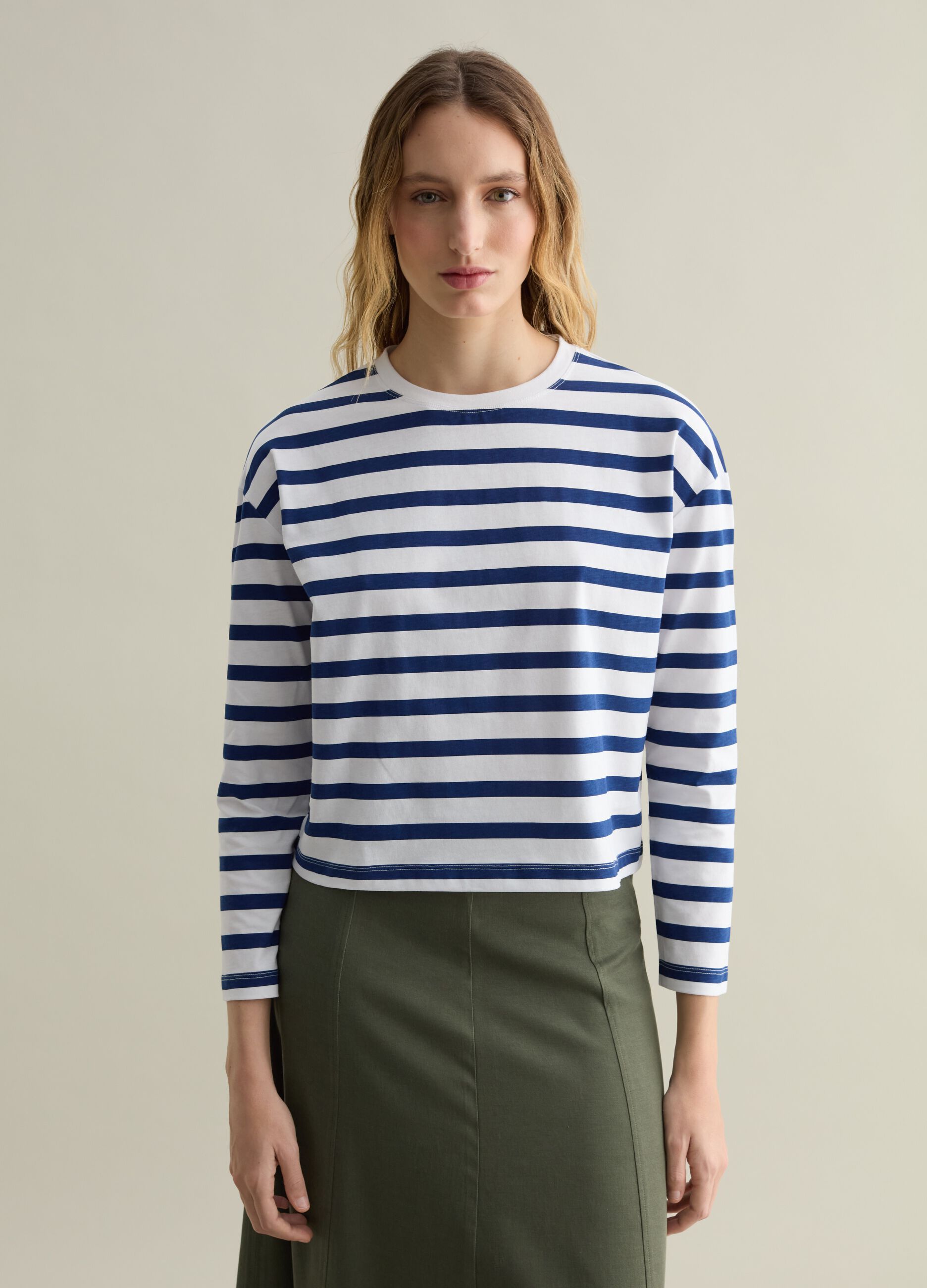 Boxy-fit striped T-shirt
