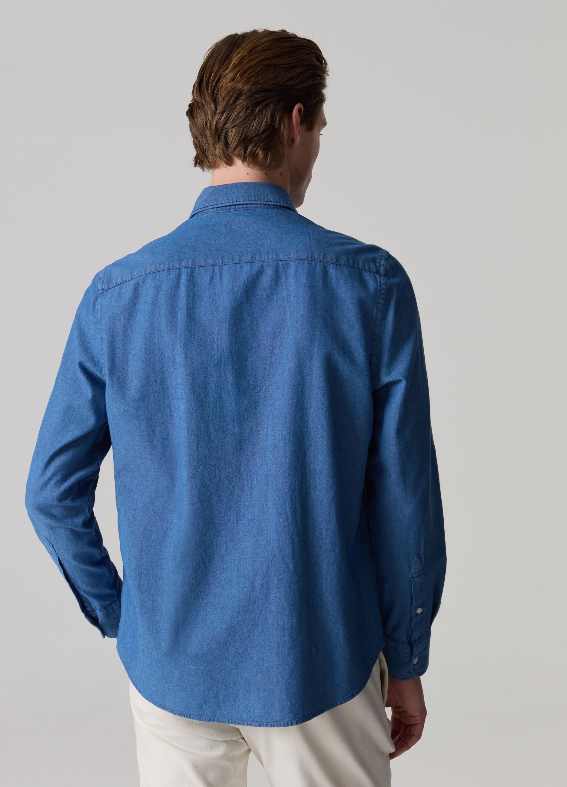 Contemporary chambray cotton shirt_2