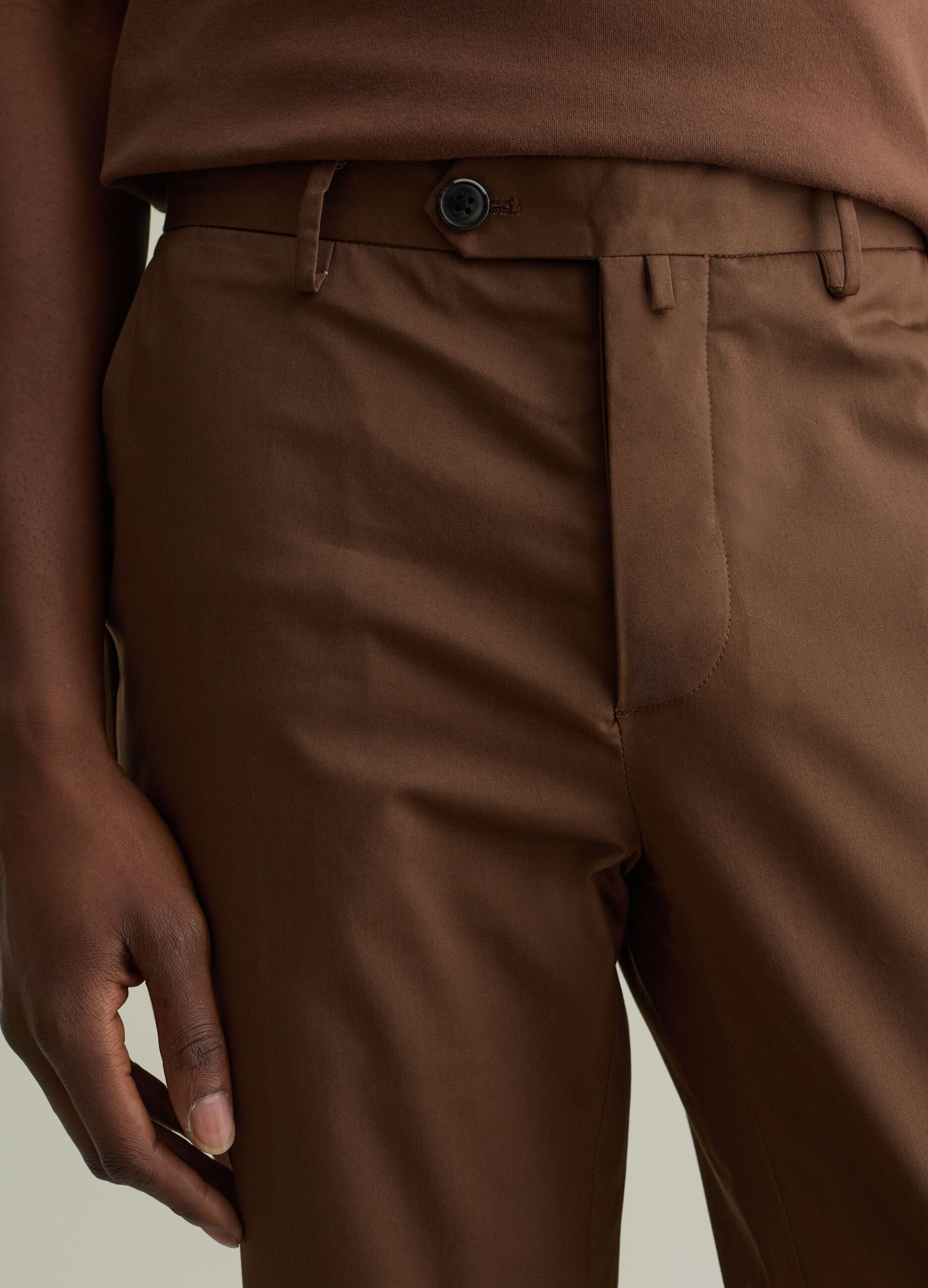 Stretch cotton chino trousers