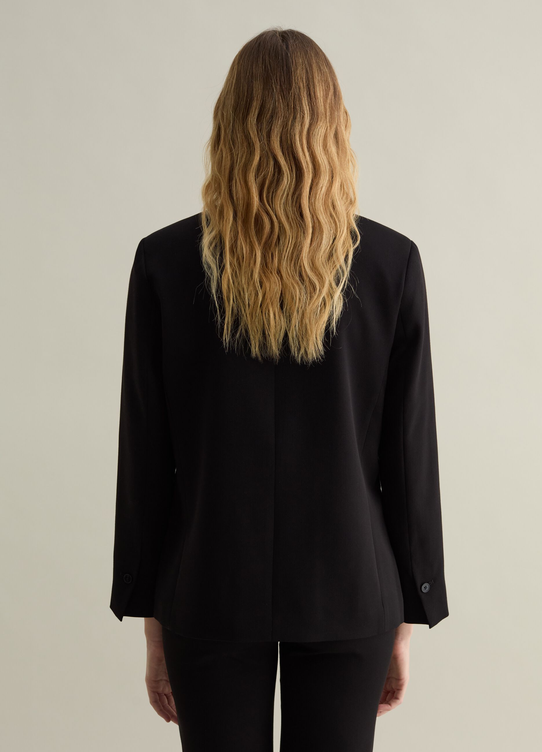 Solid colour double-breasted blazer