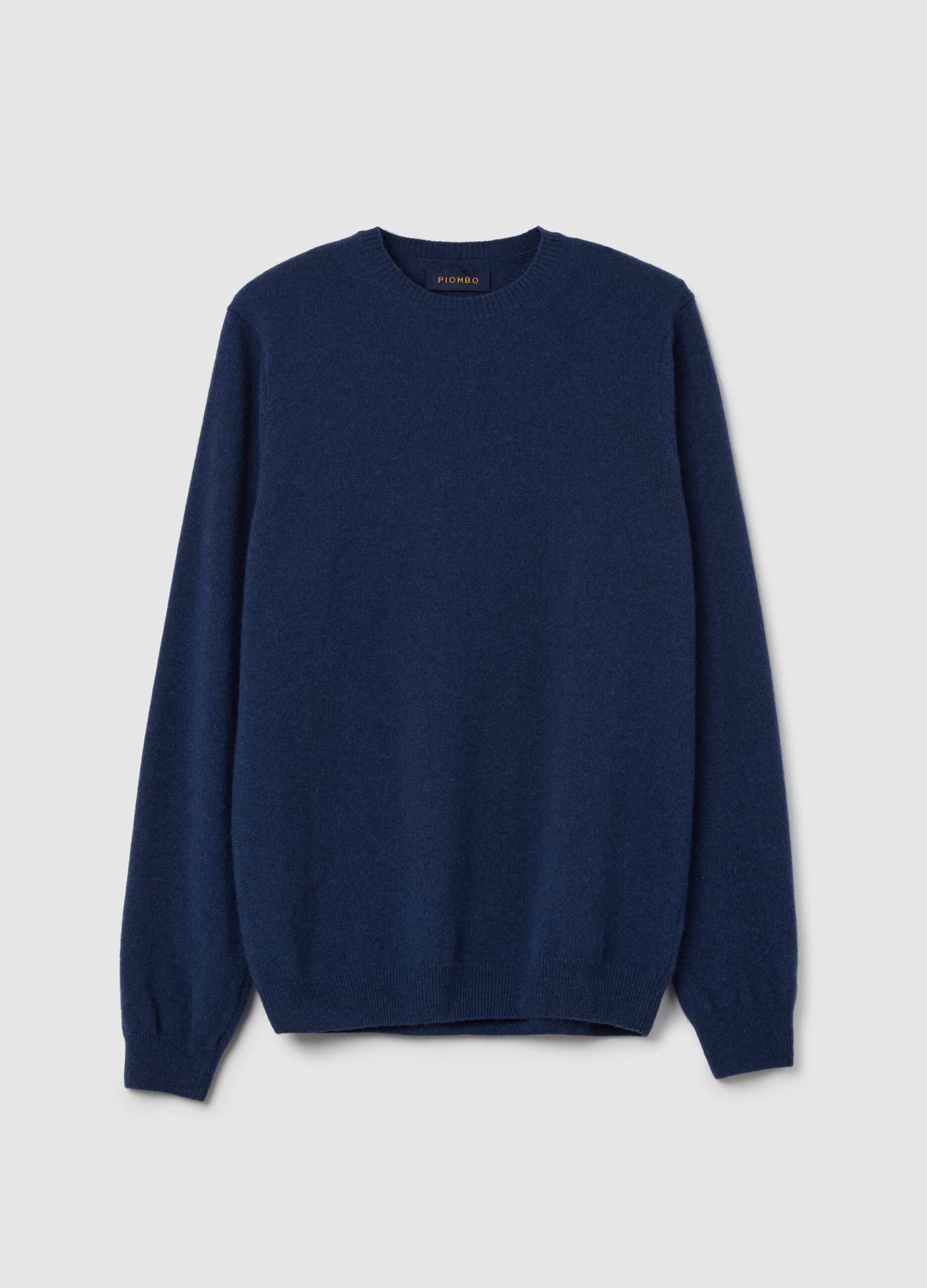 Pullover girocollo melange in lana lambswool