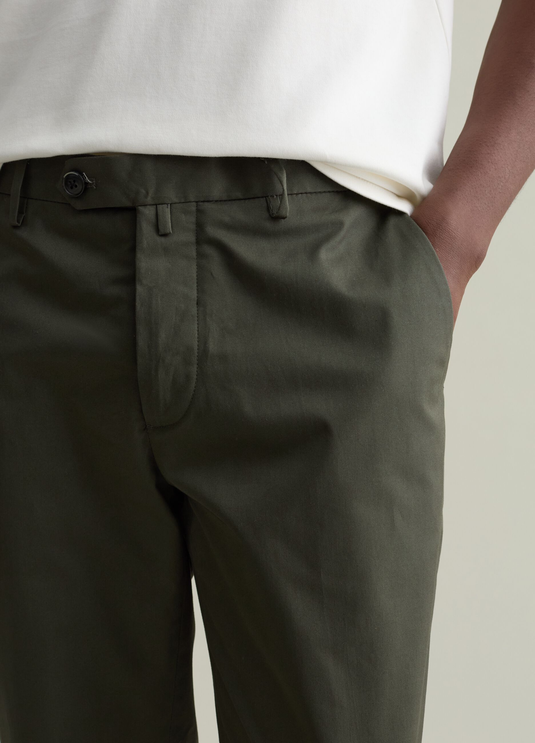 Stretch cotton chino trousers