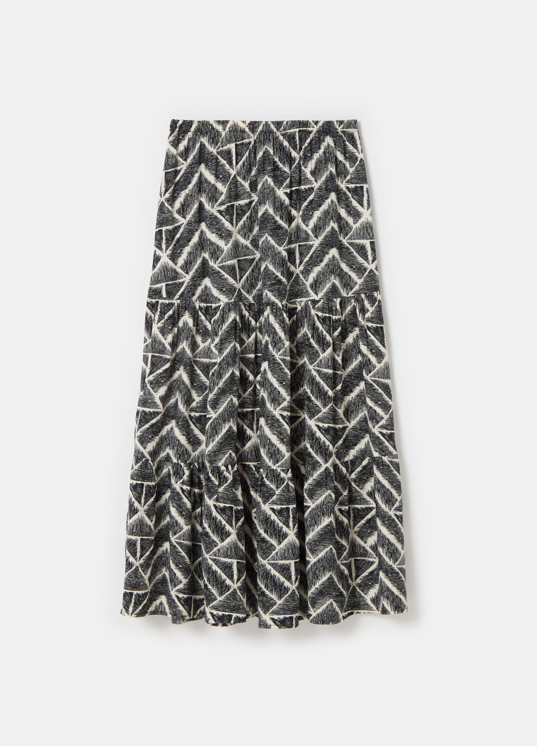 Long tiered skirt in viscose_3