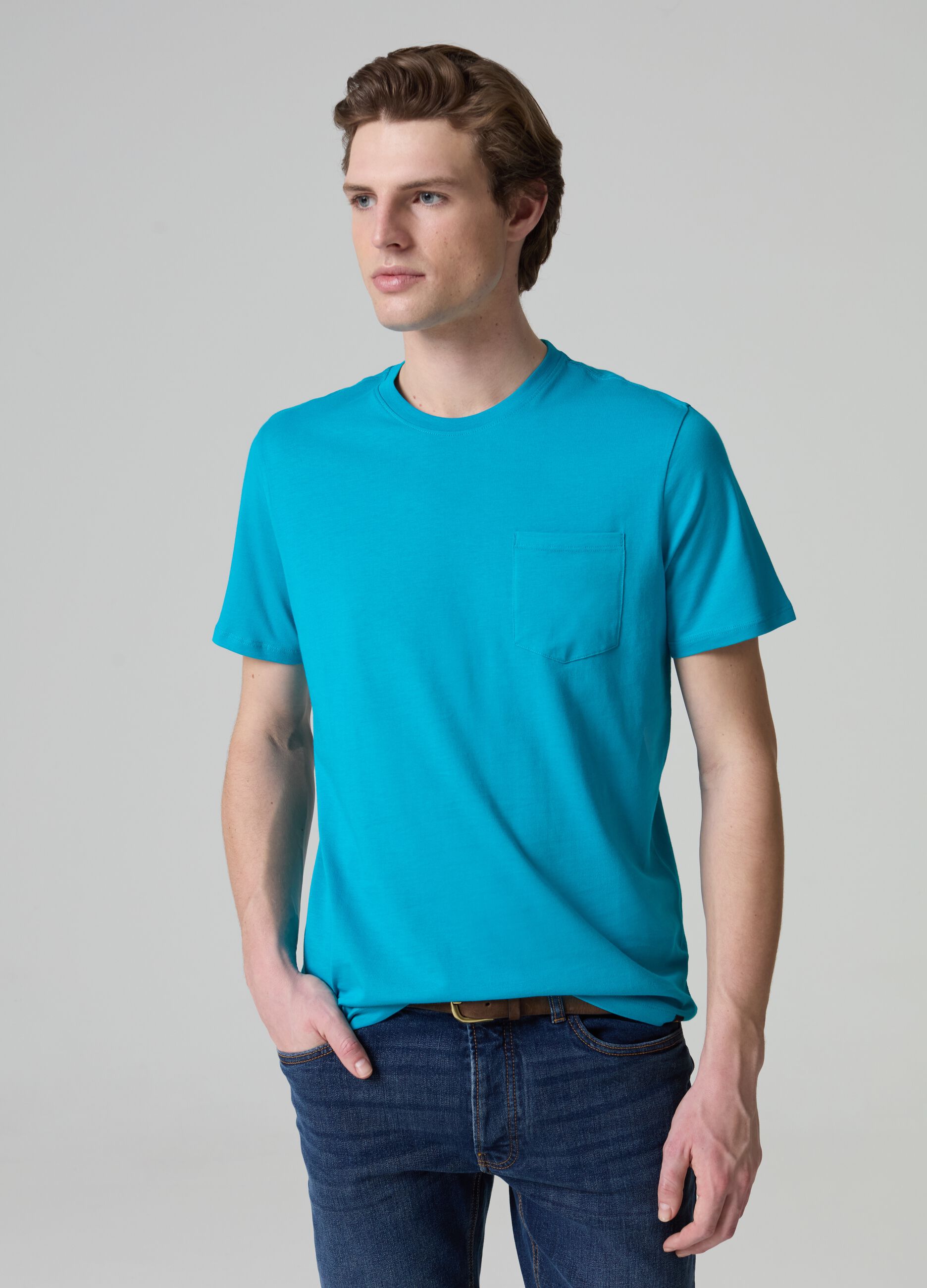 Supima cotton T-shirt with pocket