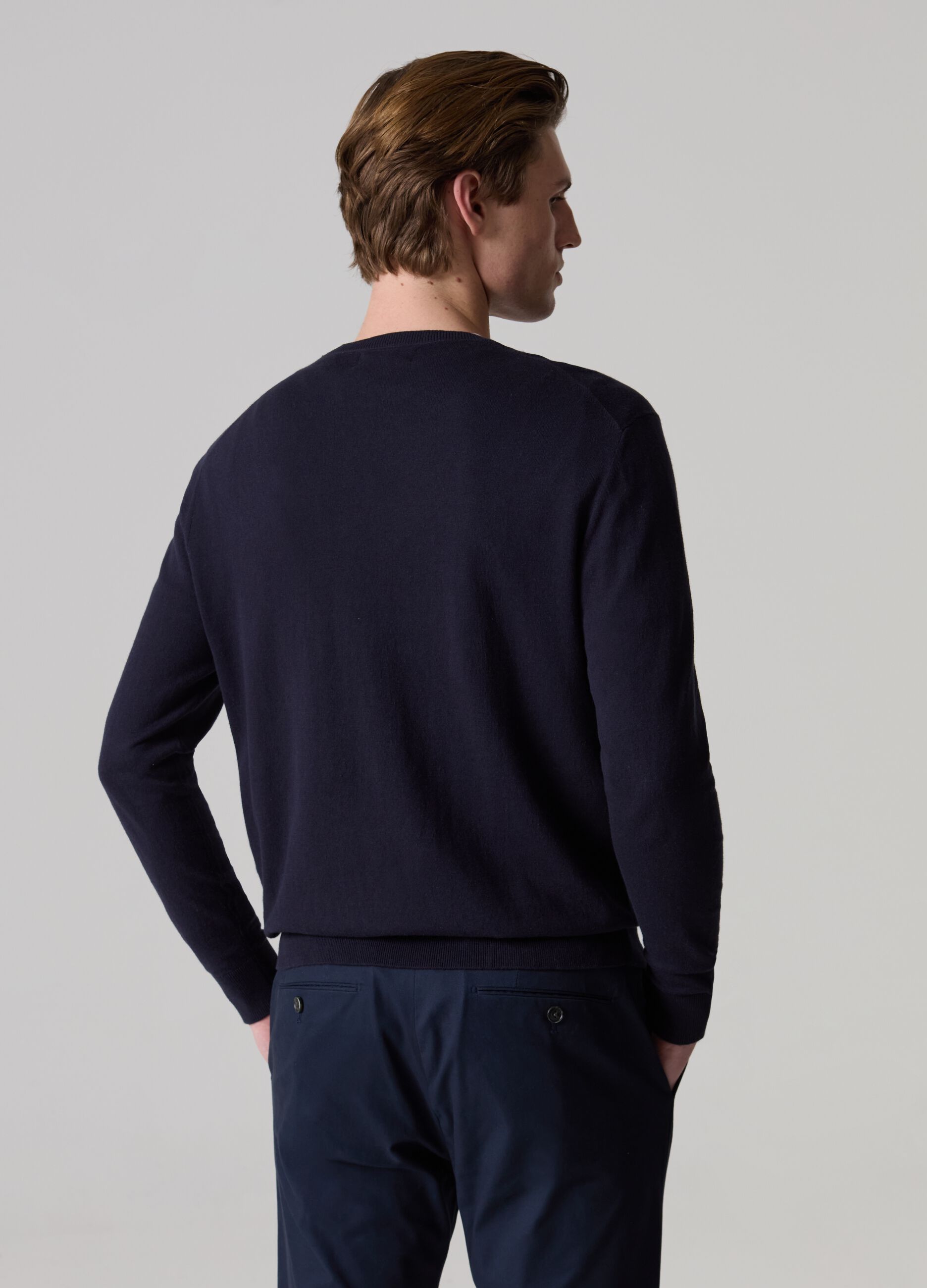 Contemporary pullover in cotton and hemp