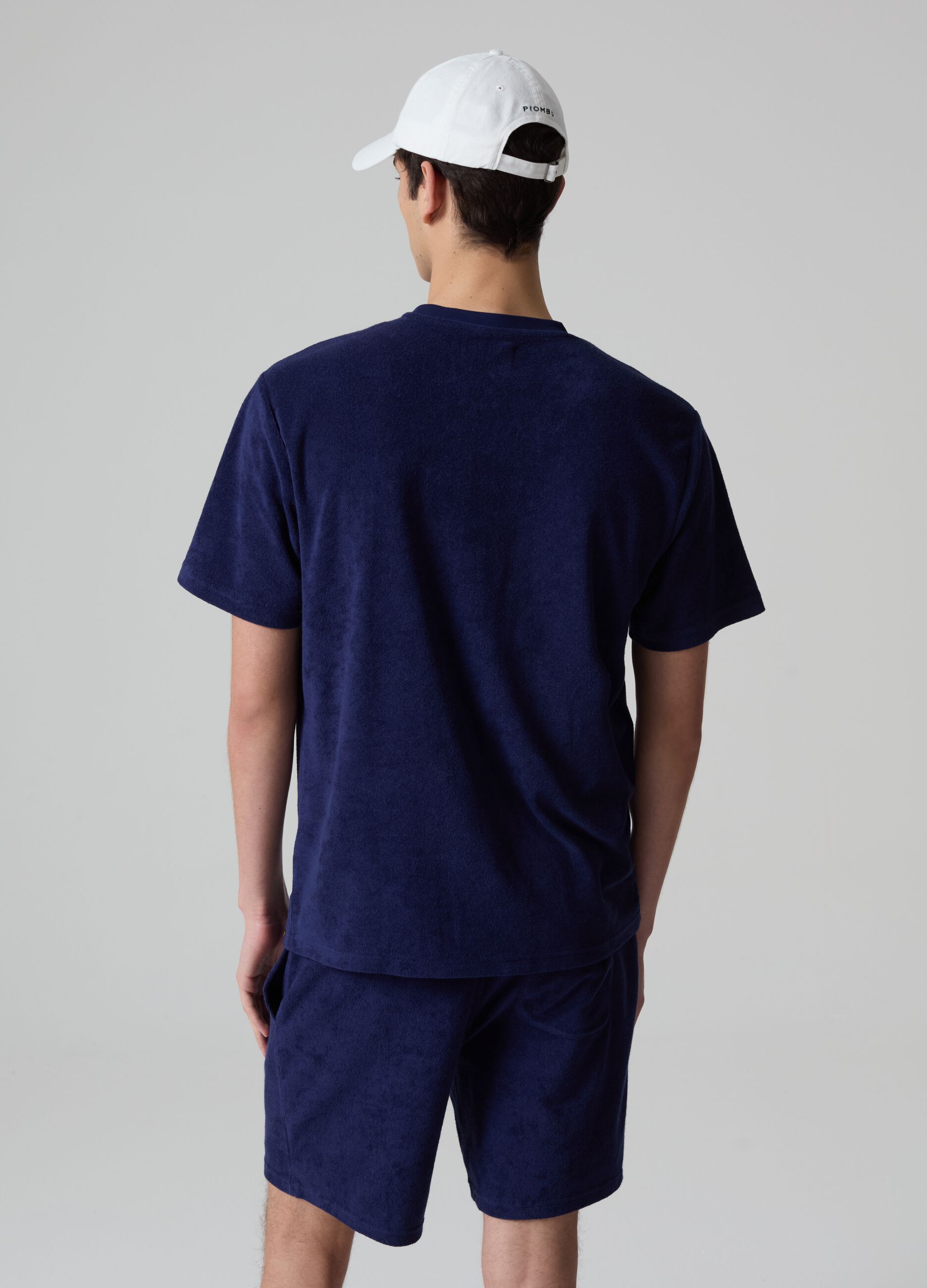 Reverse French terry T-shirt with pocket_2