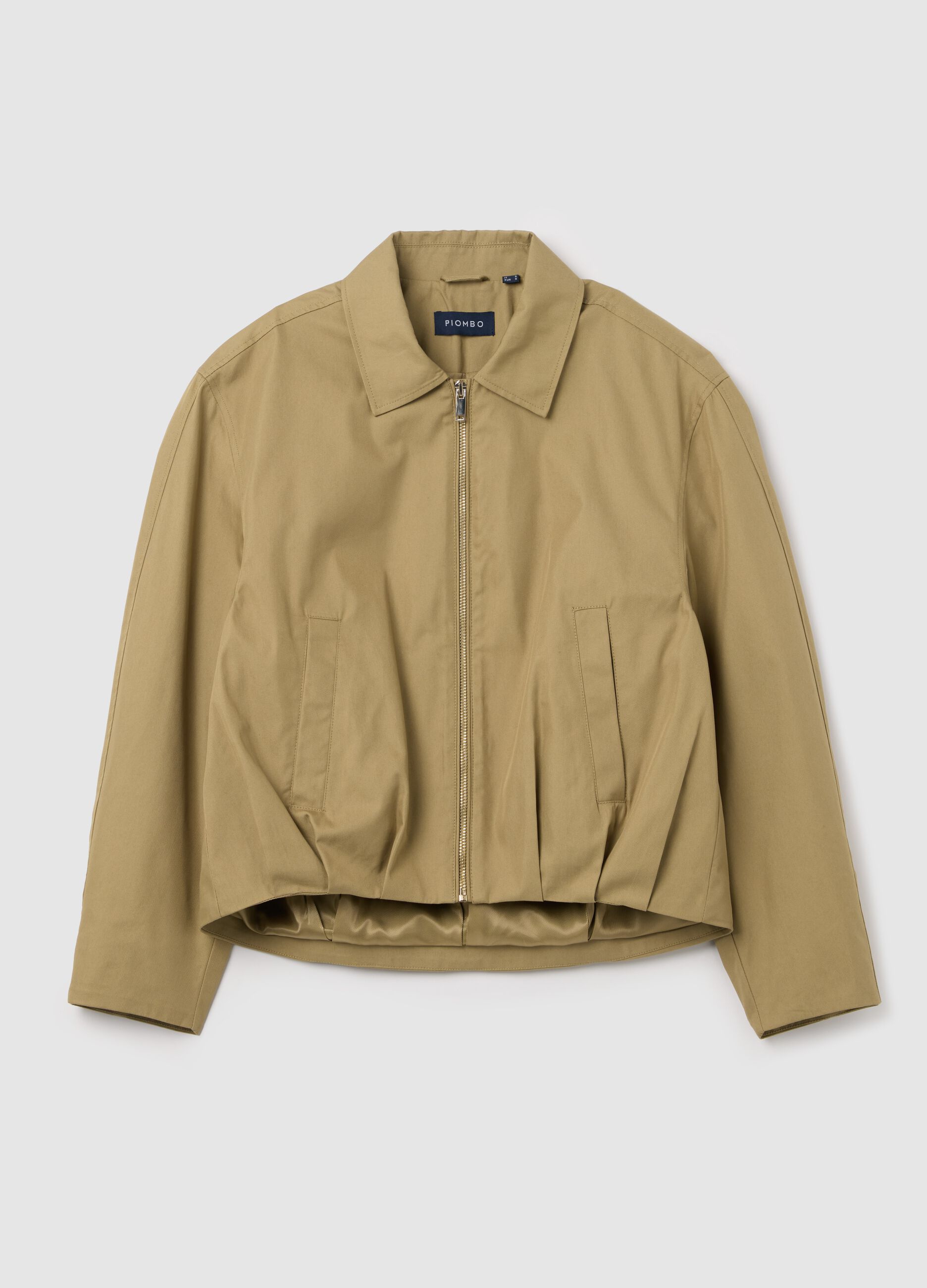 Full-zip bomber jacket with collar