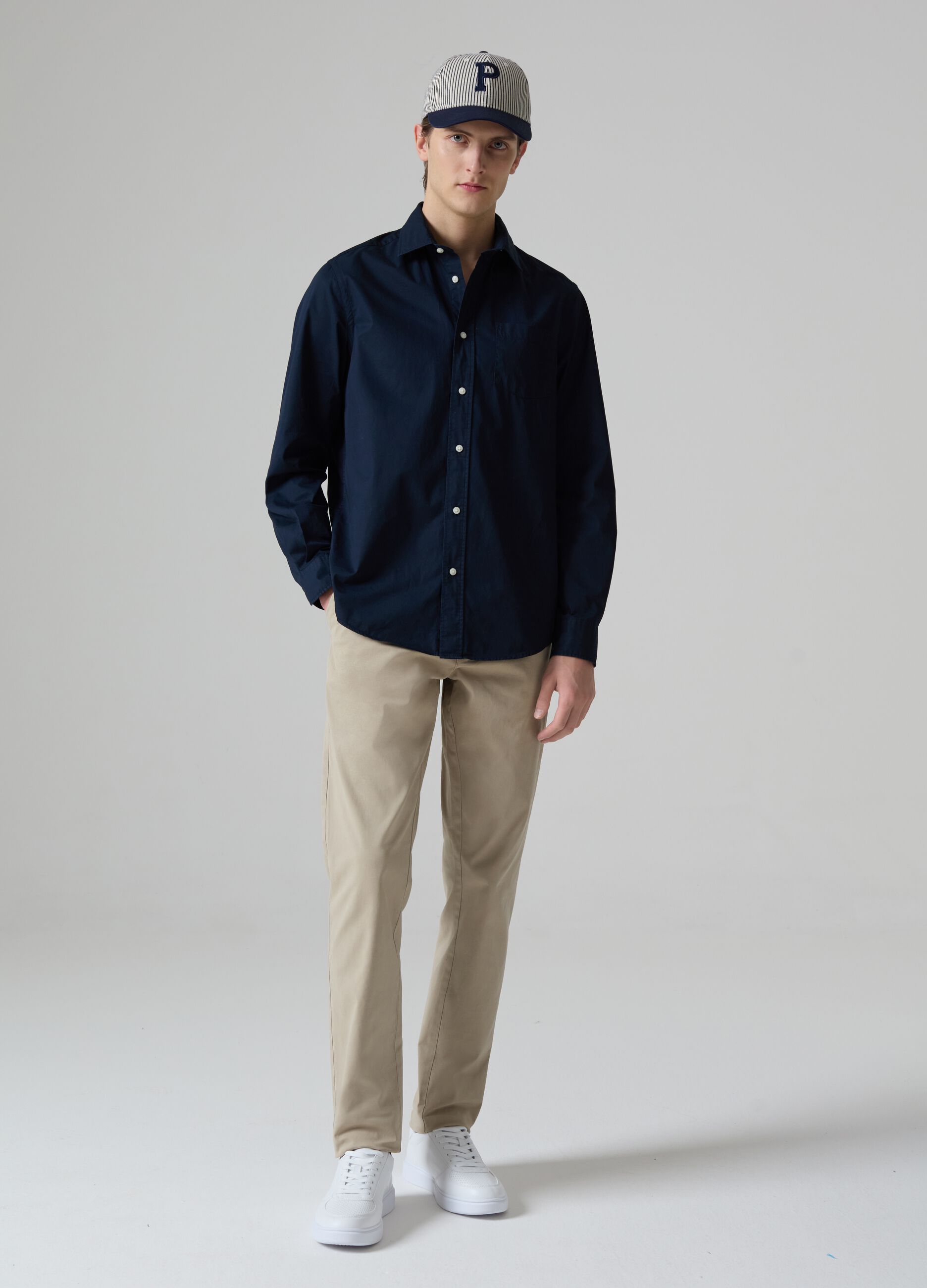 Slim-fit, stretch cotton chinos_0