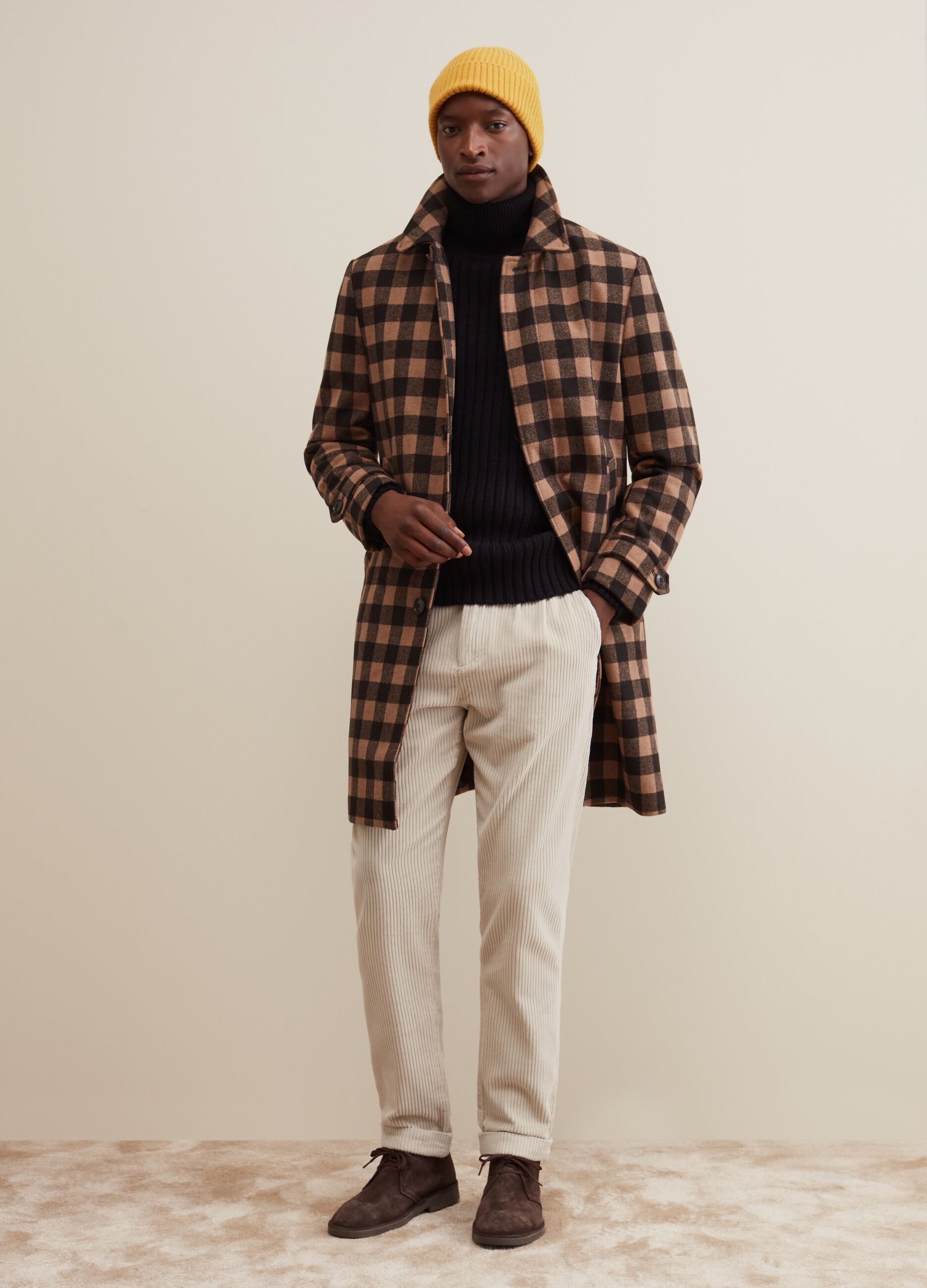 Long plaid coat clearance mens