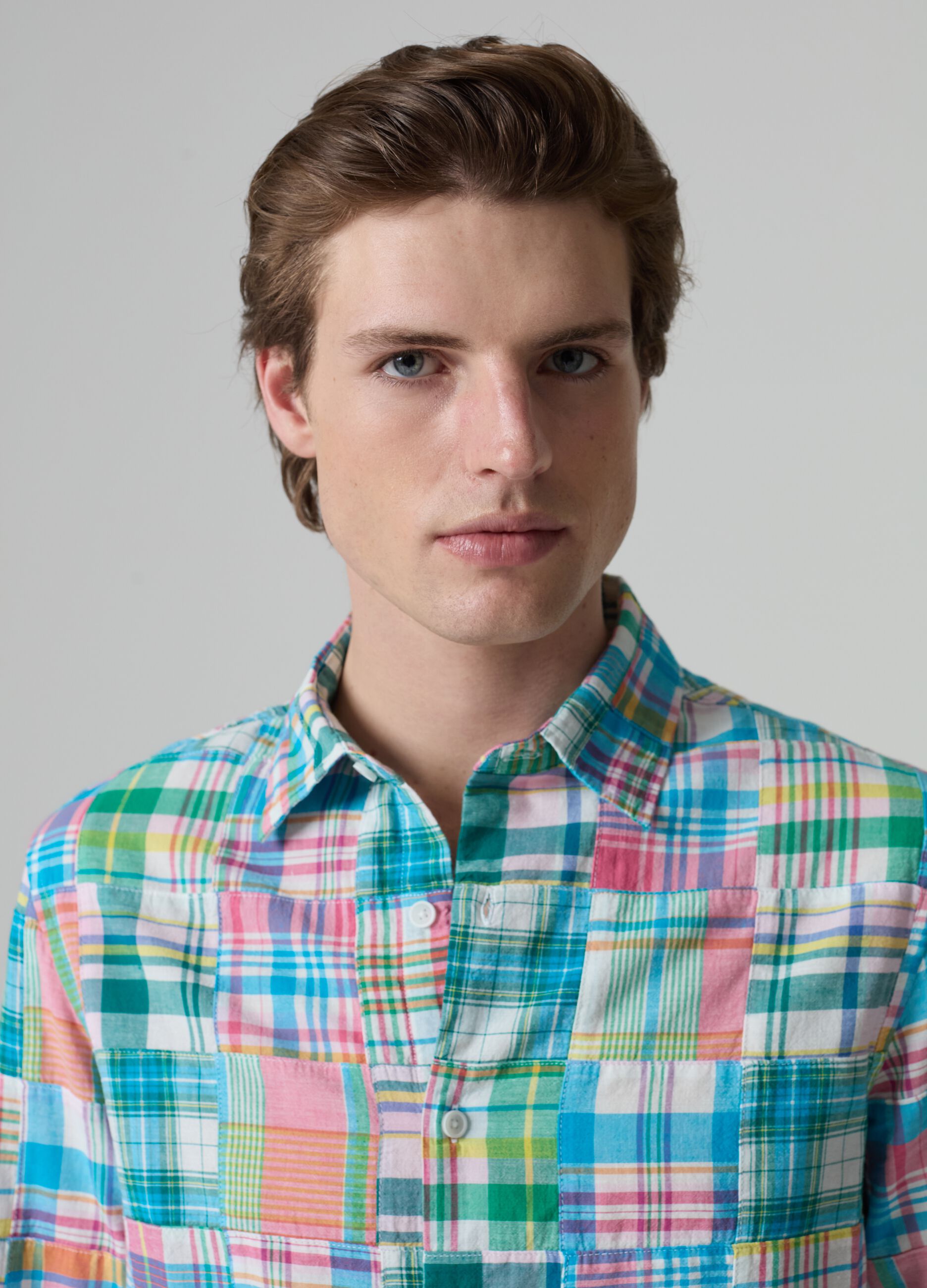 Cotton shirt with check pattern