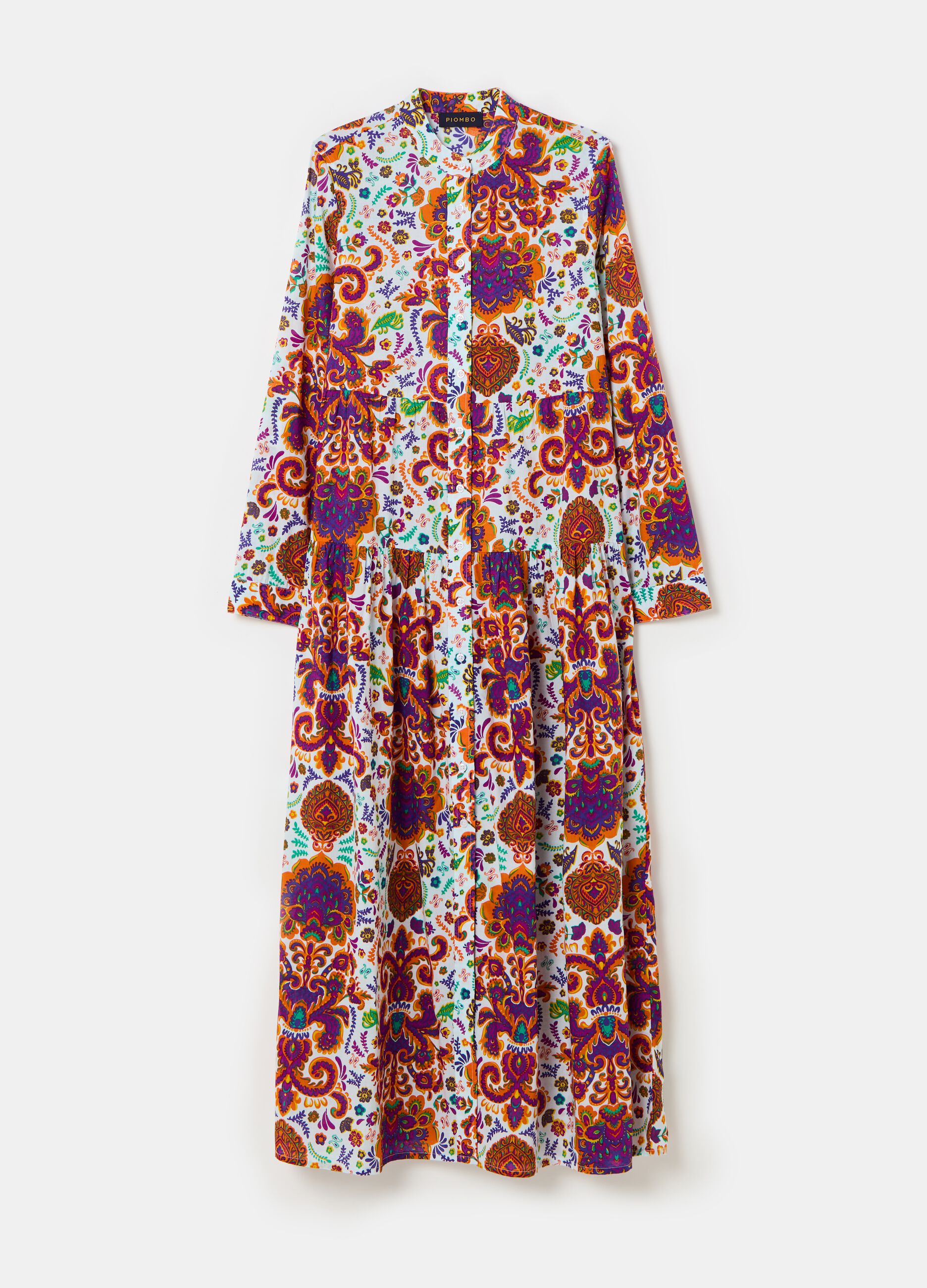 Vestido camisero largo con estampado_4