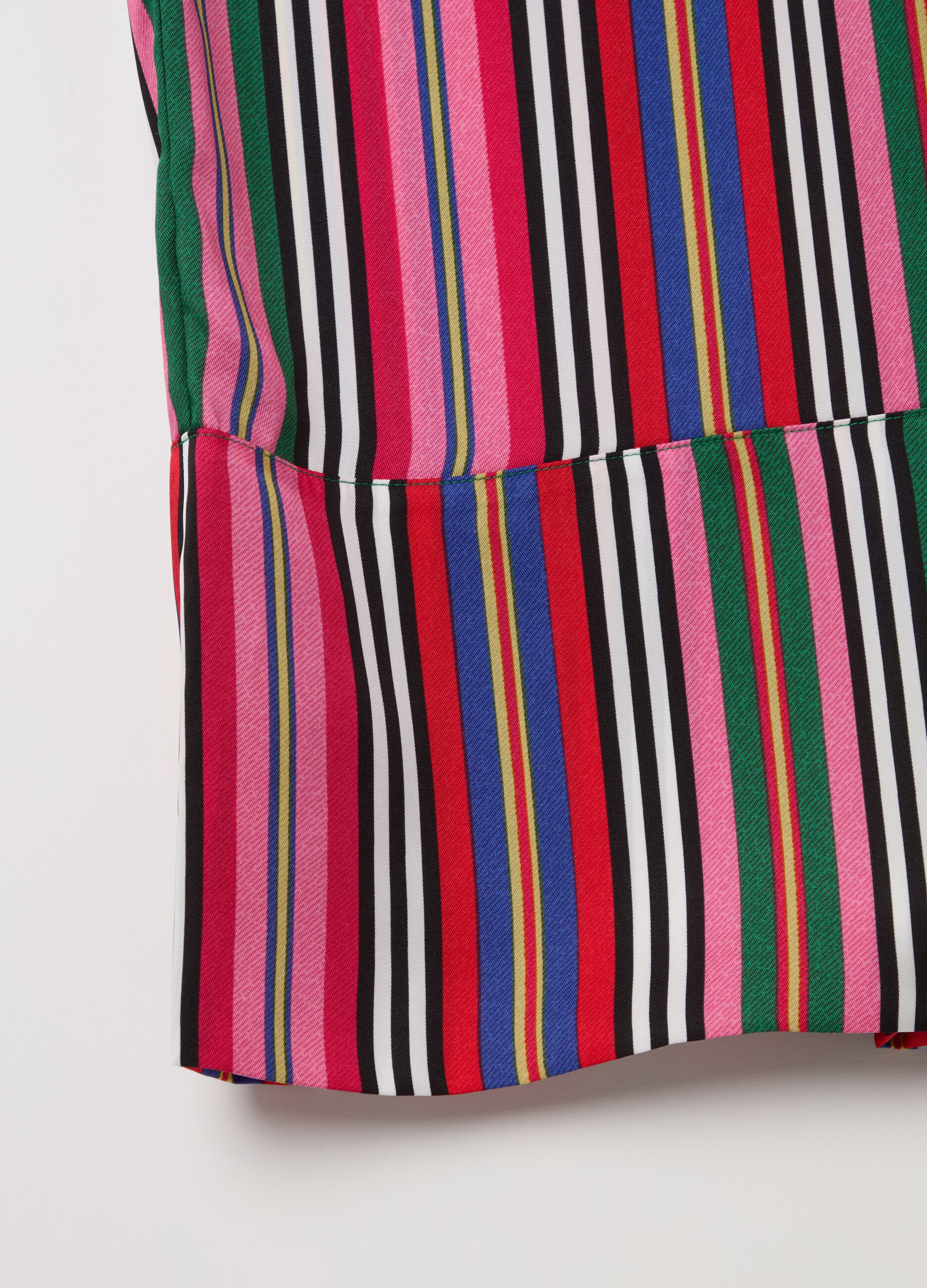 Fluid trousers with multicoloured stripes