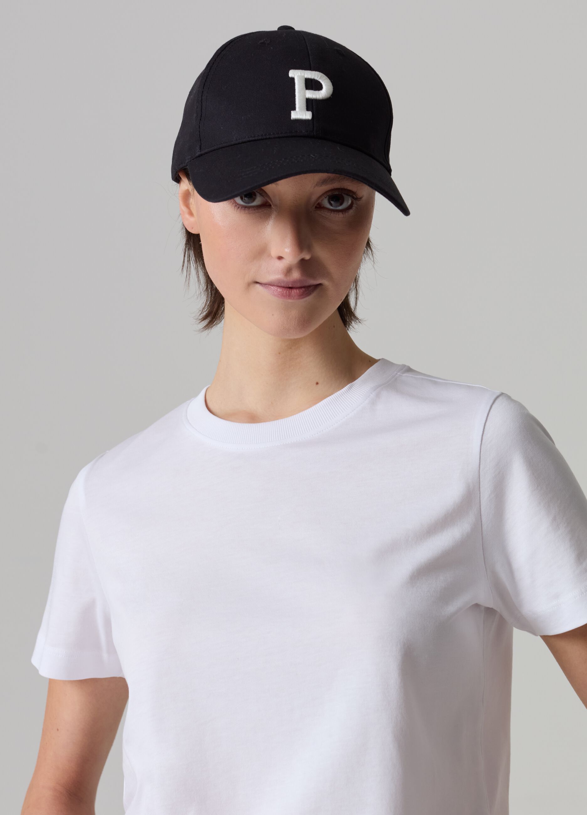 Supima cotton T-shirt with round neck