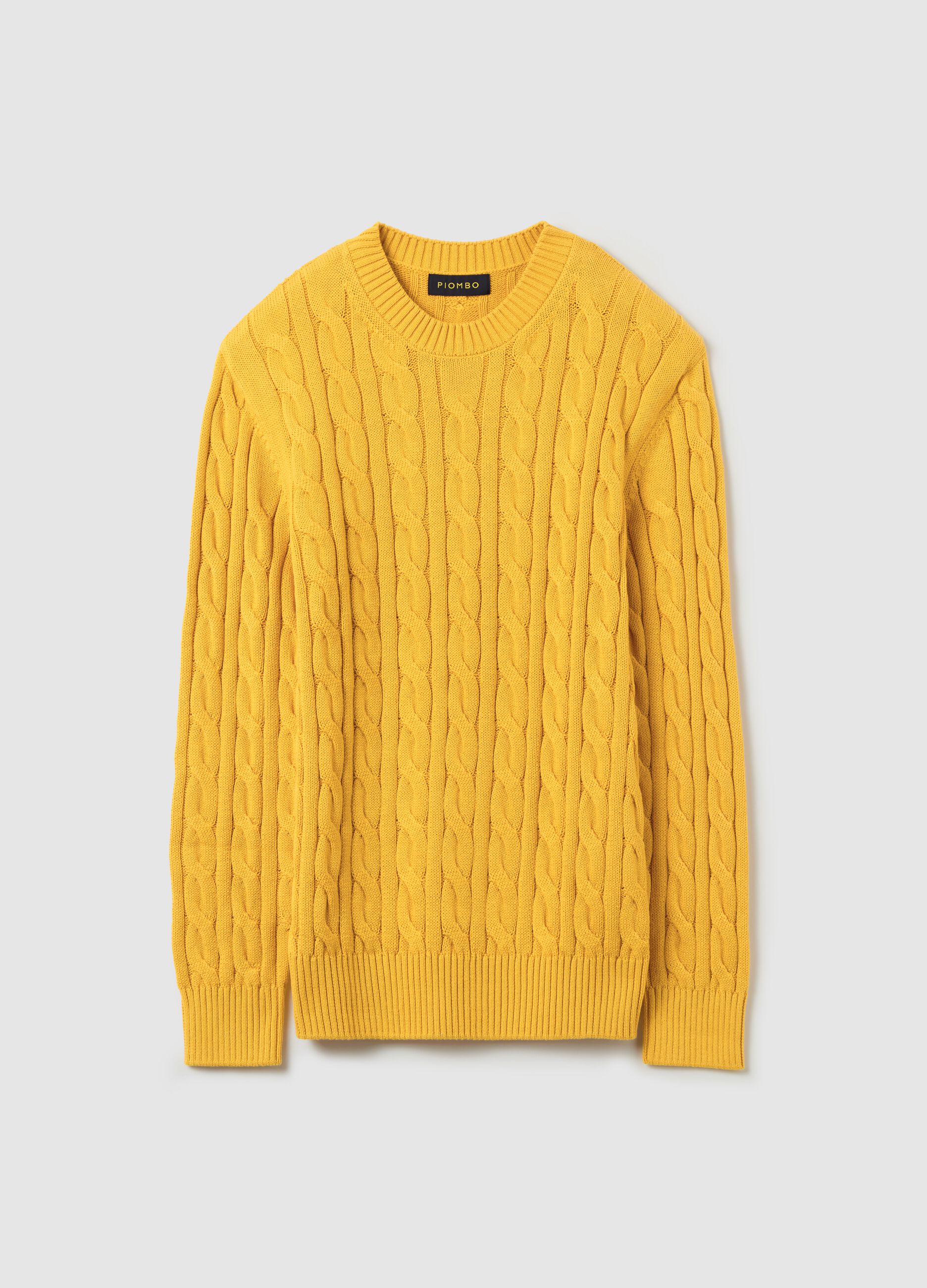 Pullover with cable-knit design