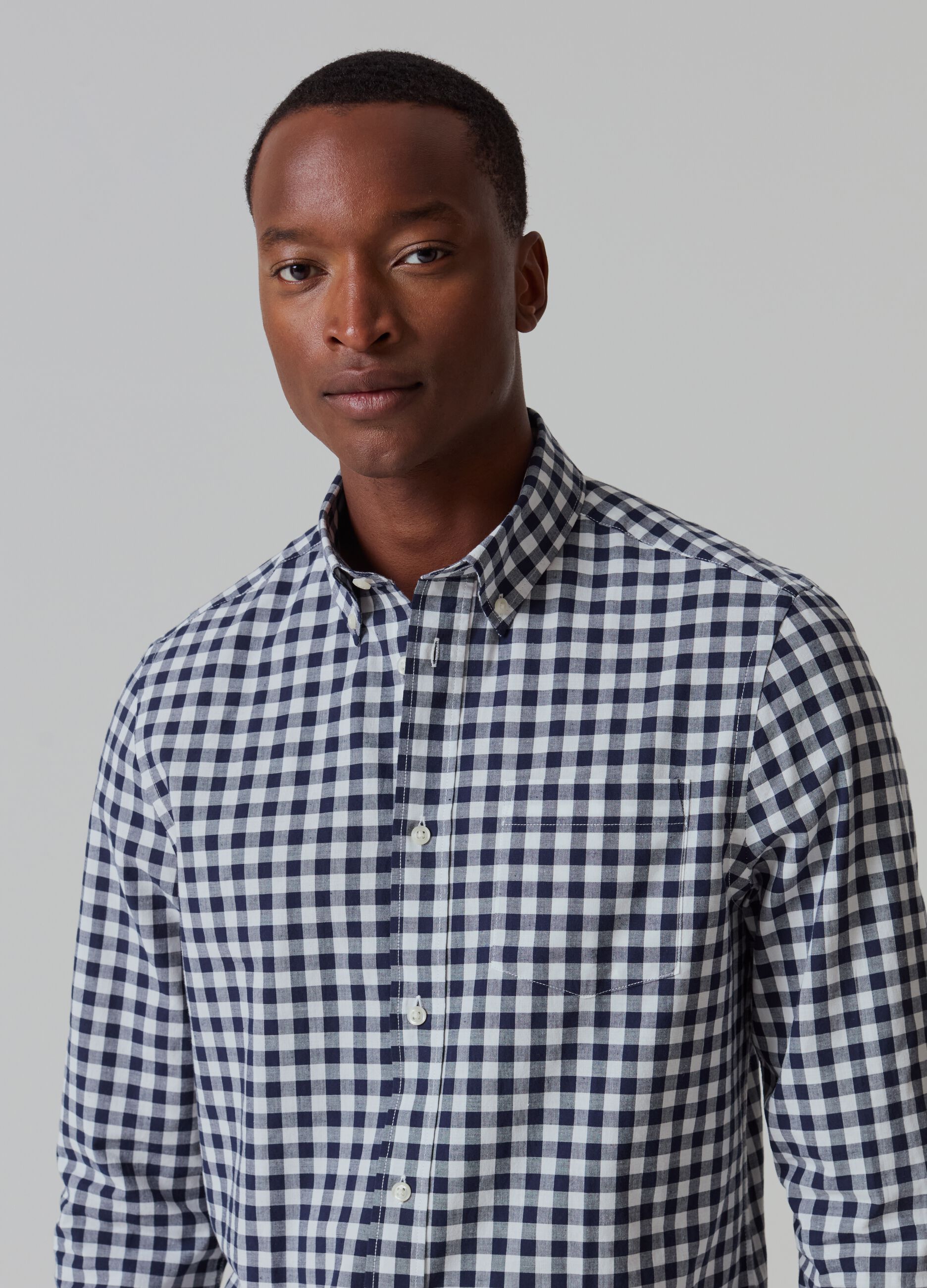 Check cotton shirt with pocket_0