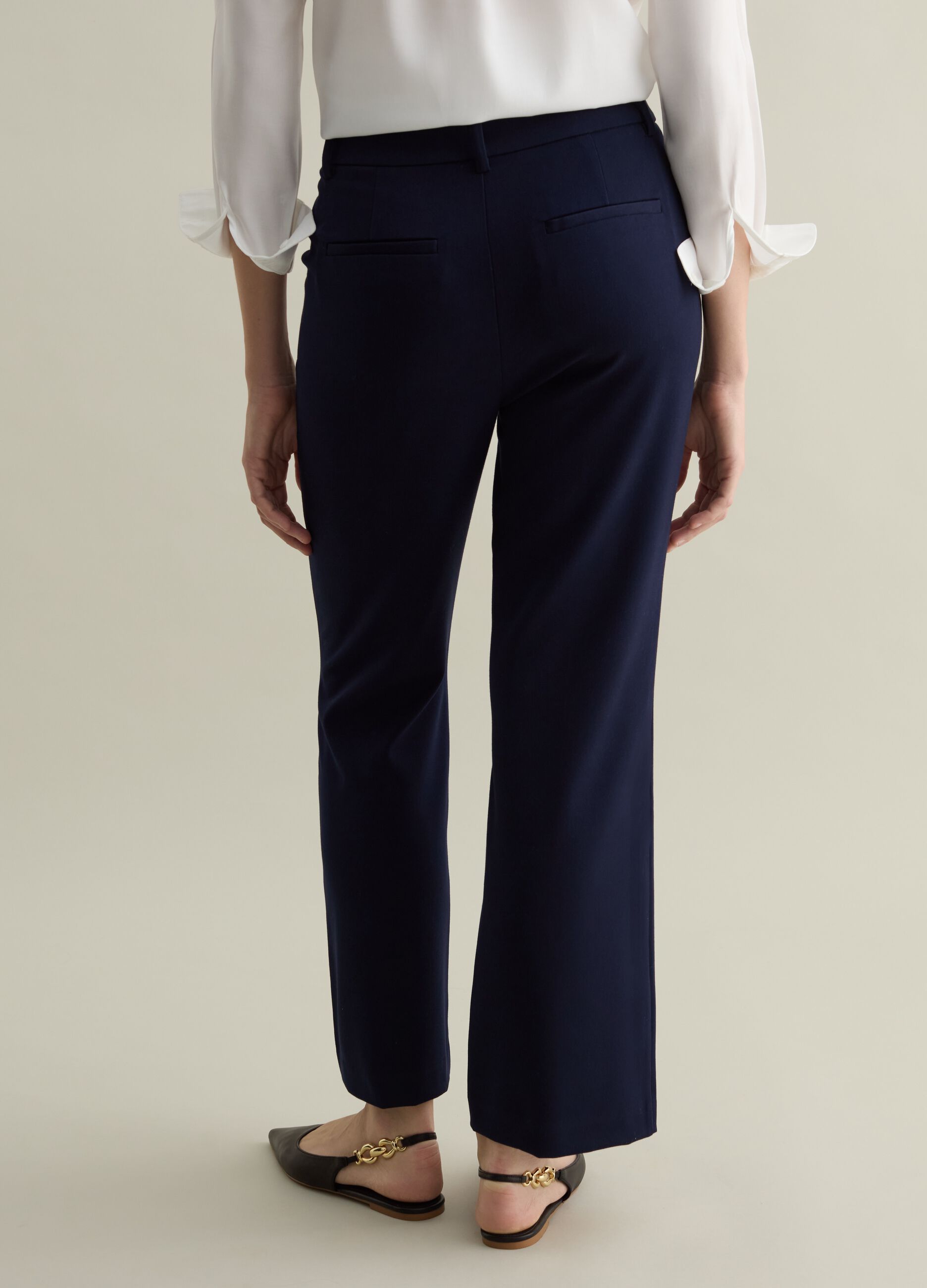 Pantalón straight fit en mezcla de viscosa