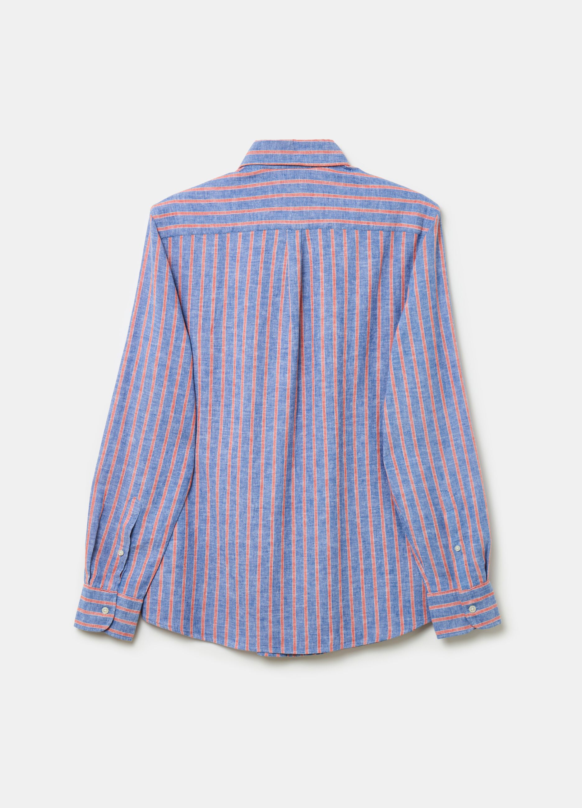Camisa de rayas en mezcla de lino y algodón_4