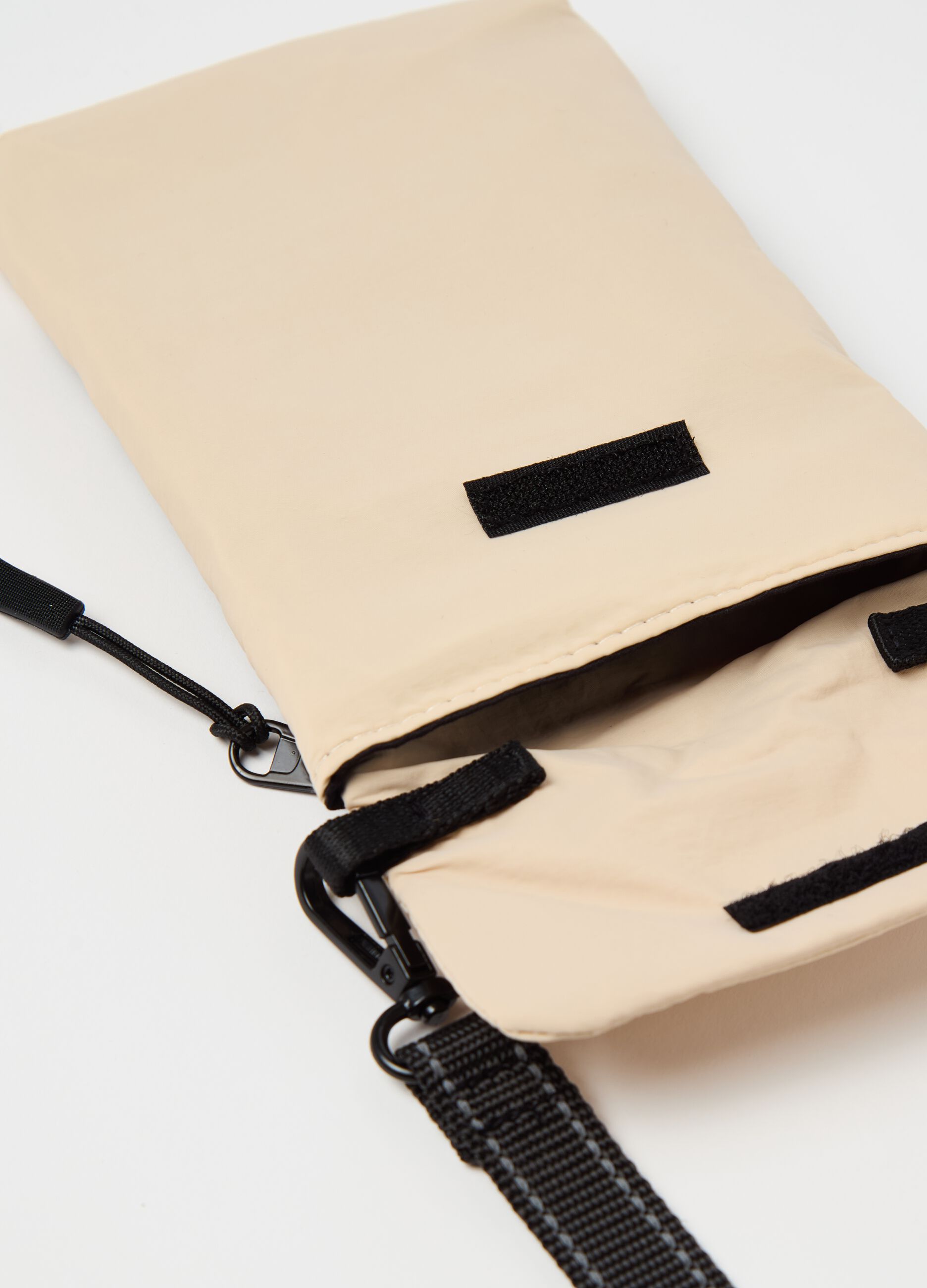 Woman's Light Beige Mobile phone case with shoulder strap PIOMBO