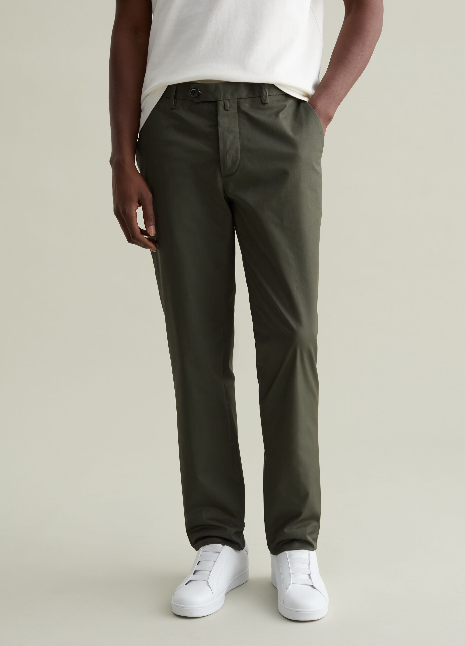 Stretch cotton chino trousers