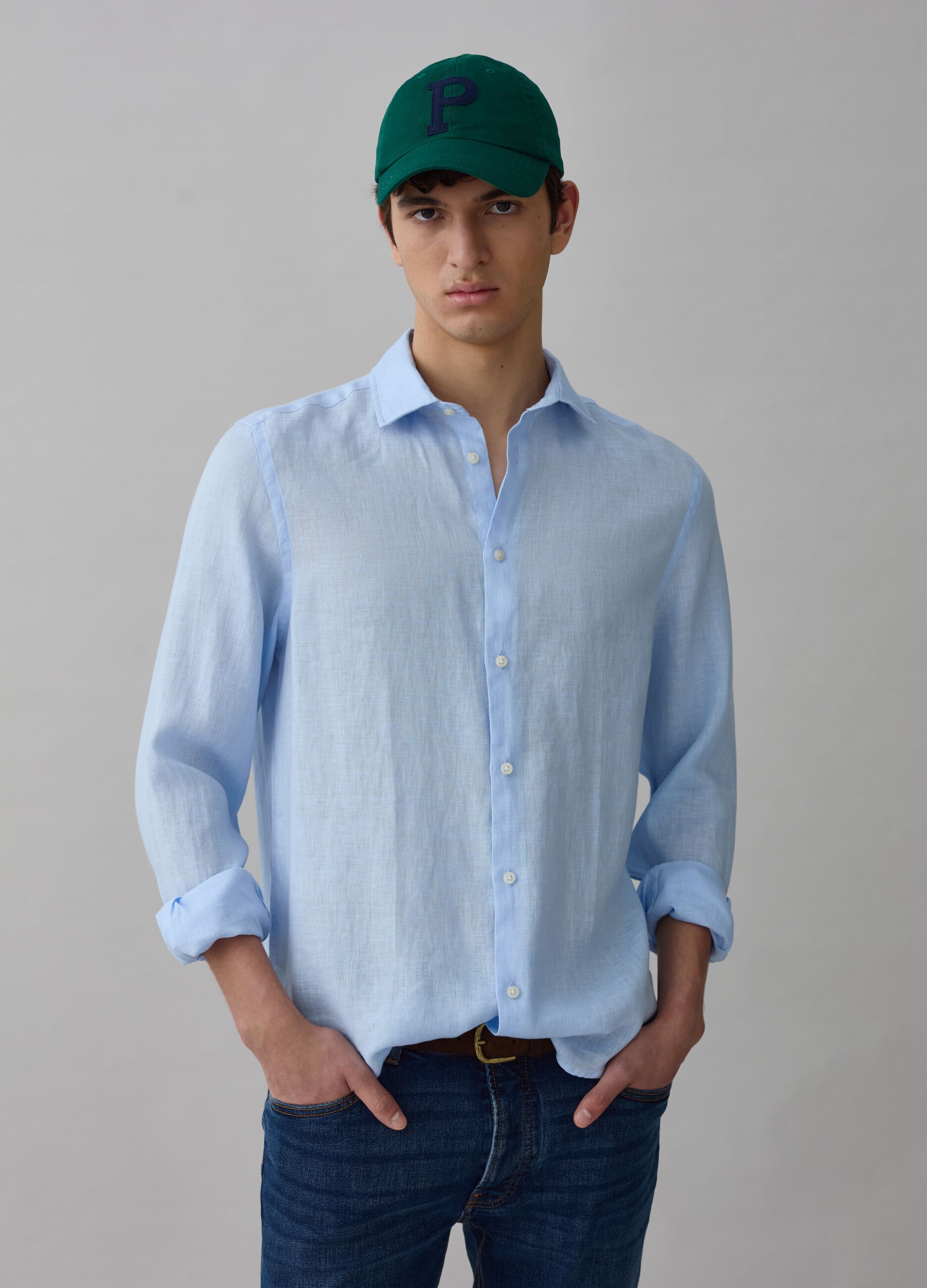 Camisa regular fit de lino_1