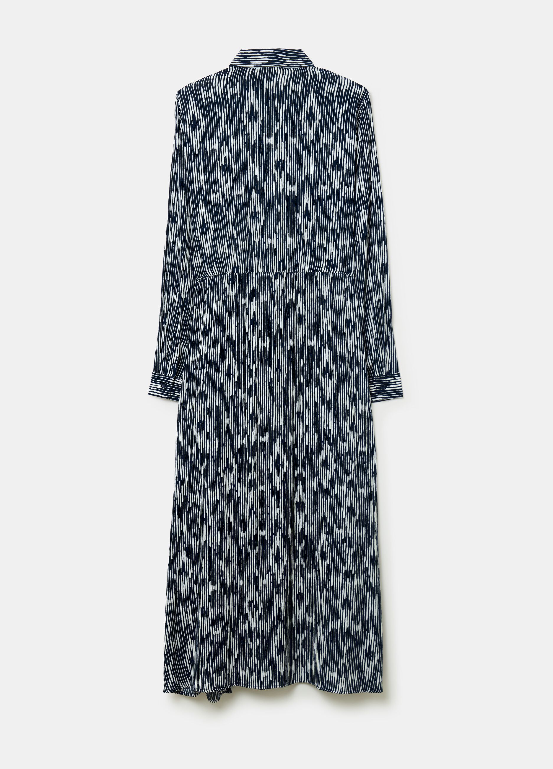 Vestido camisero largo con estampado ikat_4
