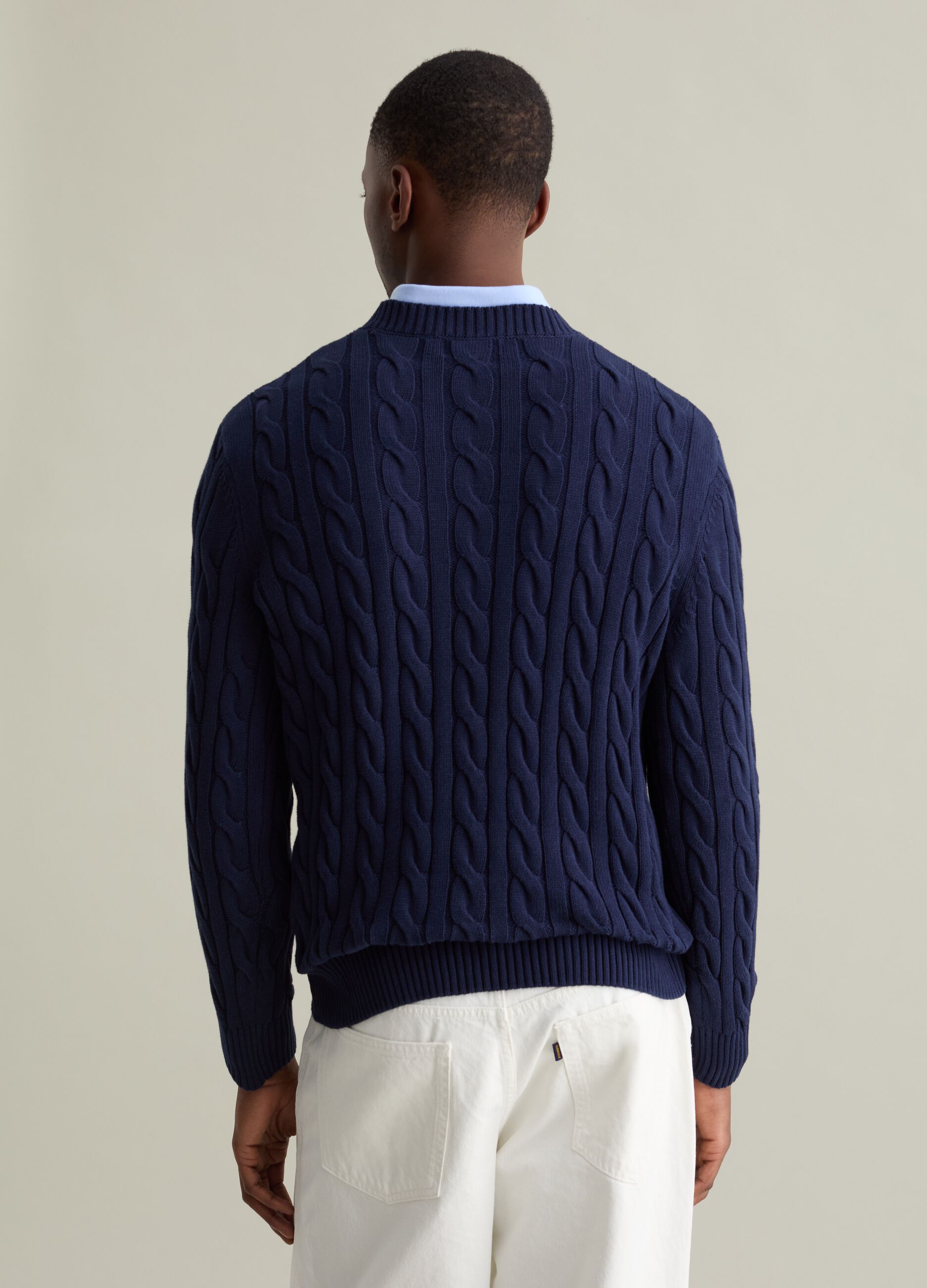 Pullover with cable-knit design