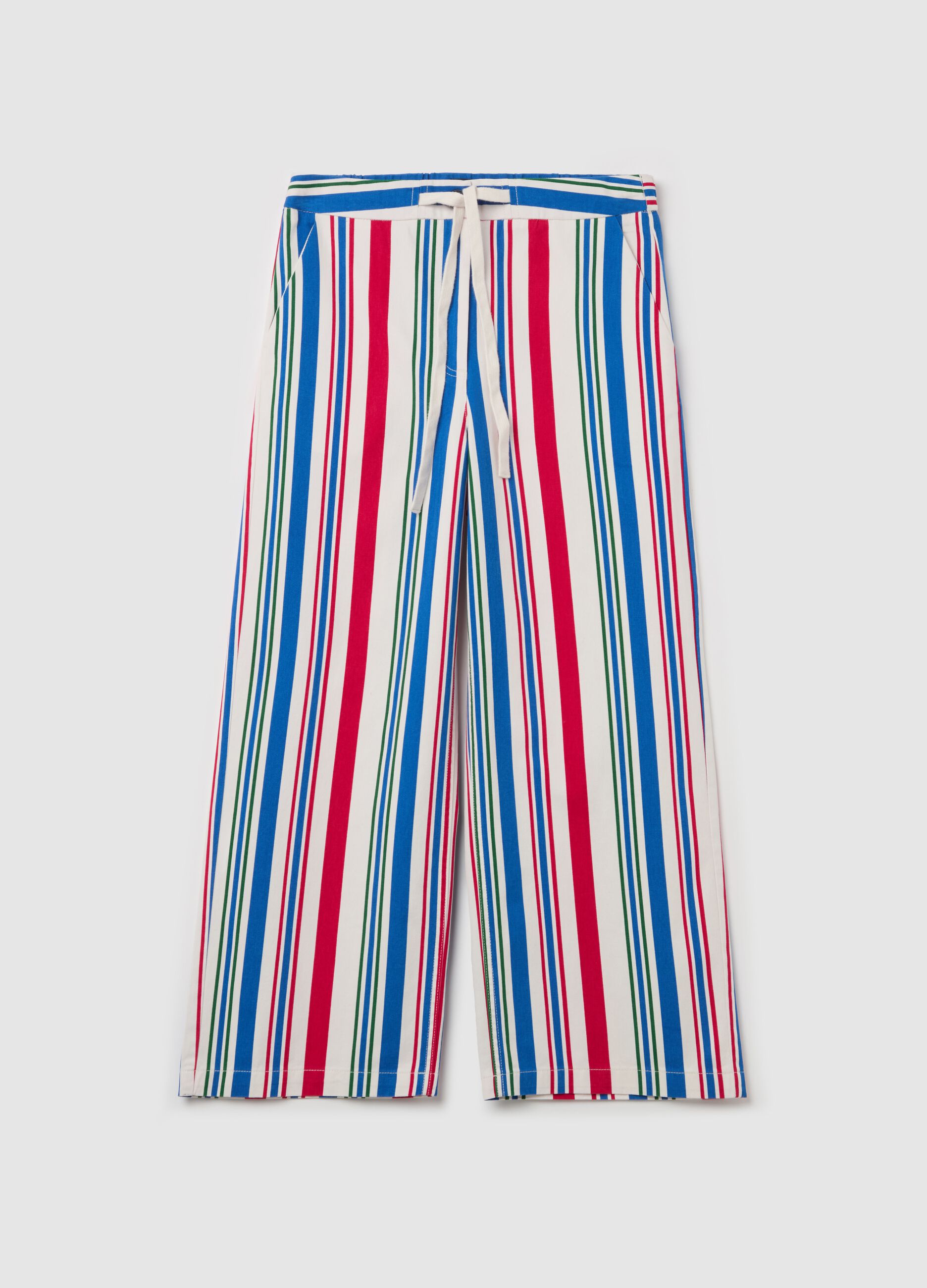 Wide-leg trousers with multicoloured stripes