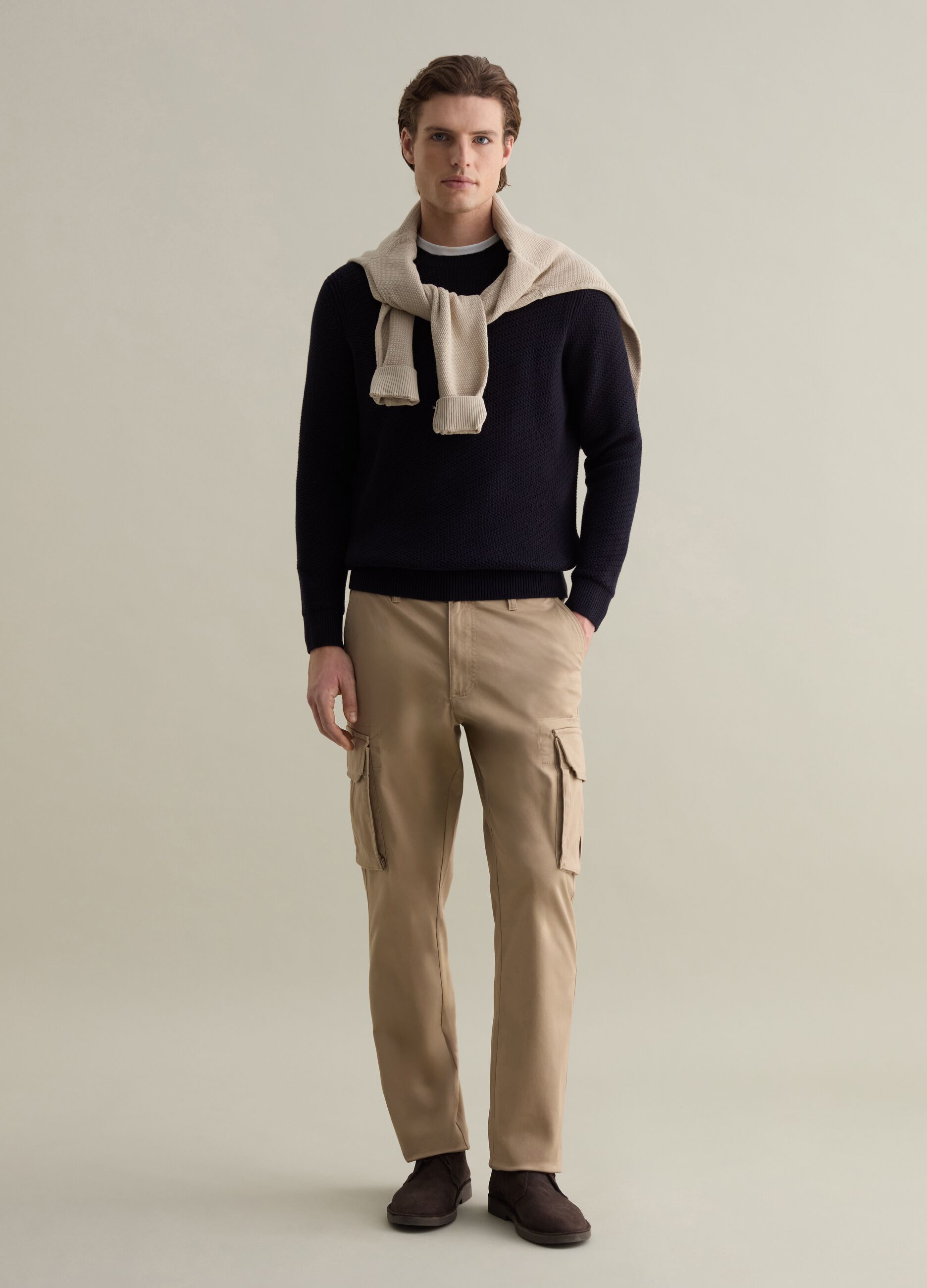 Cargo trousers in stretch cotton_0