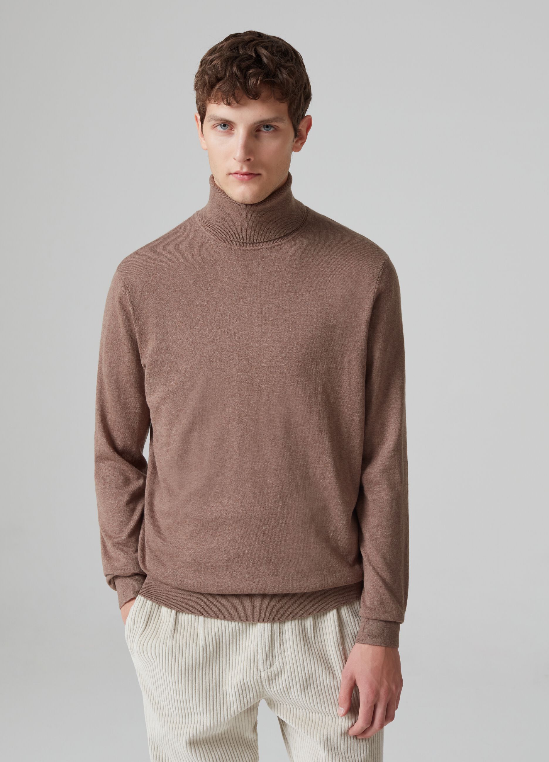Mens silk online mock neck sweater