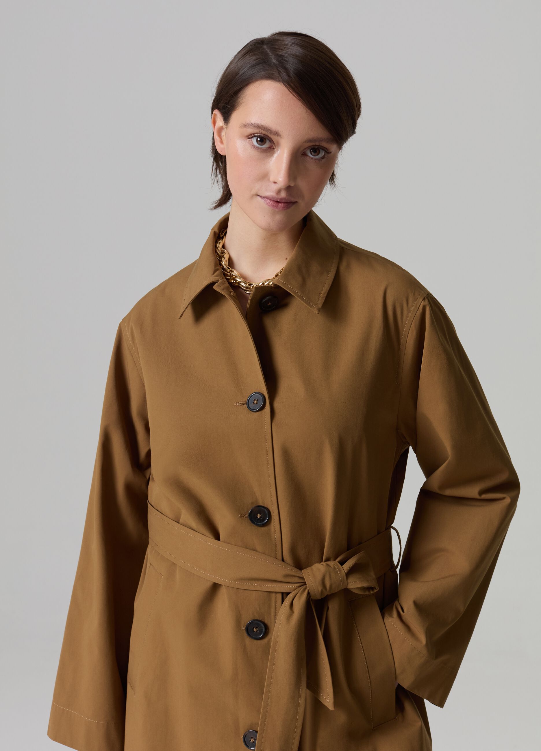 Long single-breasted coat with belt_1