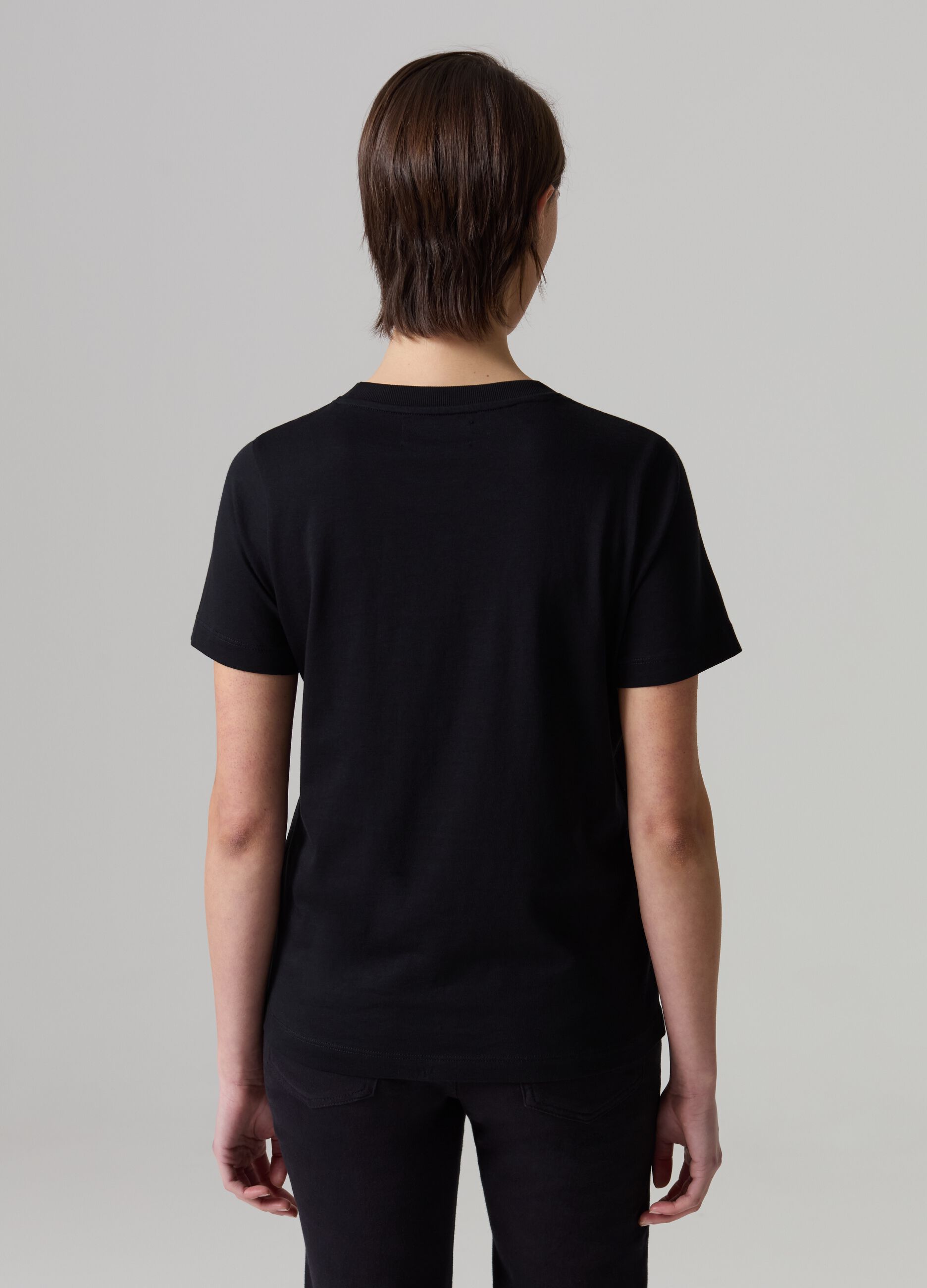 Supima cotton T-shirt with round neck